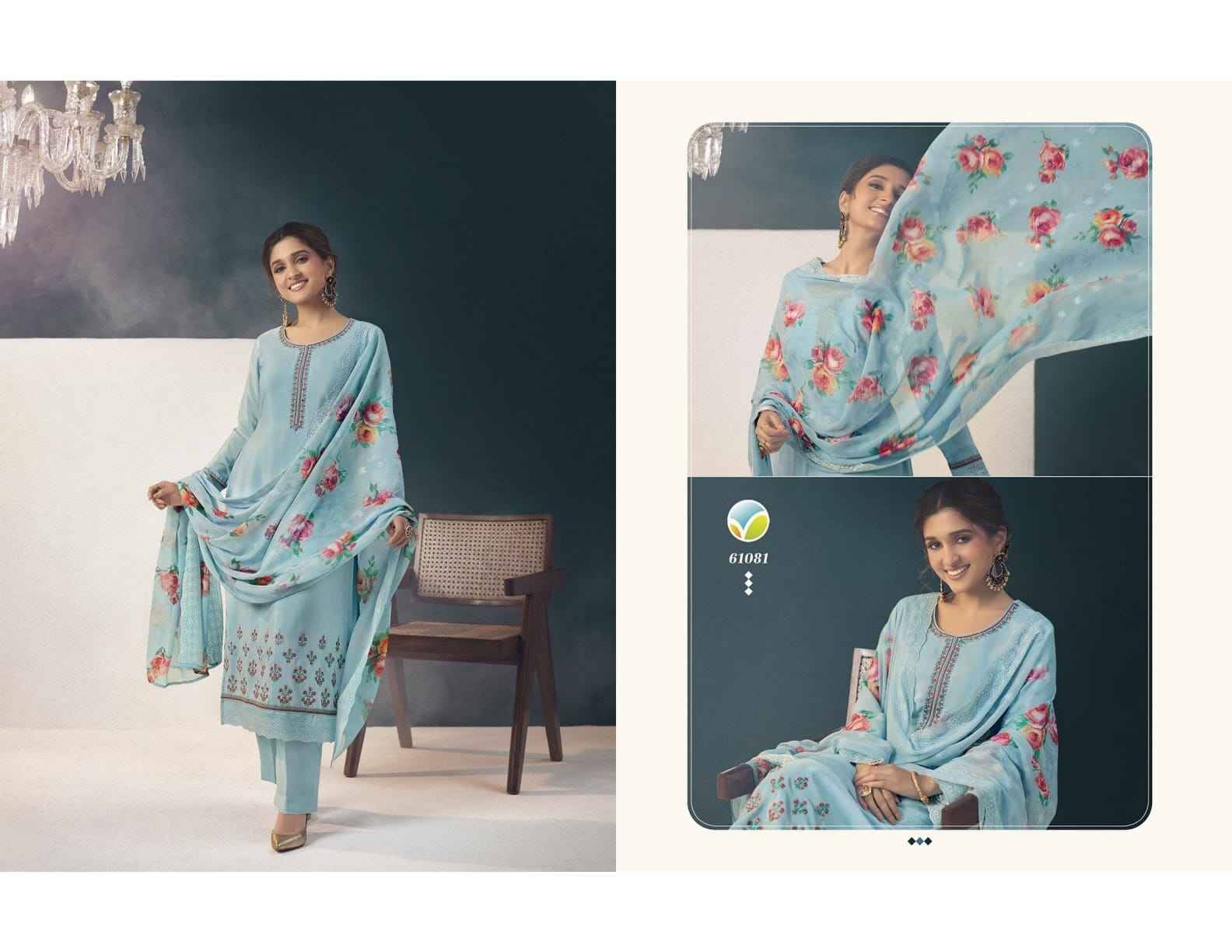 Royal Crepe Vol-40 By Vinay Fashion 61081 To 61088 Series Designer Festive Sharara Suits Collection Beautiful Stylish Fancy Colorful Party Wear & Occasional Wear Royal Crepe Dresses At Wholesale Price