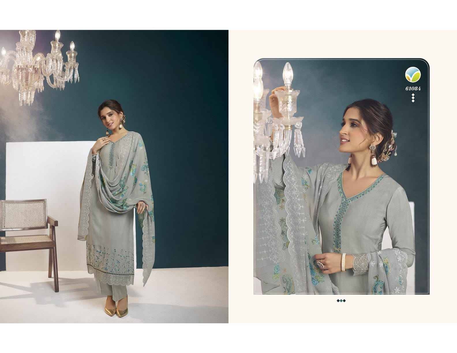 Royal Crepe Vol-40 By Vinay Fashion 61081 To 61088 Series Designer Festive Sharara Suits Collection Beautiful Stylish Fancy Colorful Party Wear & Occasional Wear Royal Crepe Dresses At Wholesale Price