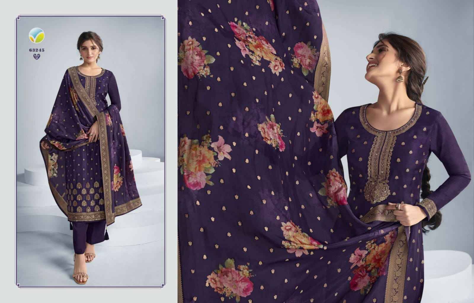 Kaseesh Zareena Vol-6 Hitlist By Vinay Fashion Beautiful Suits Colorful Stylish Fancy Casual Wear & Ethnic Wear Pure Dola Jacquard Dresses At Wholesale Price