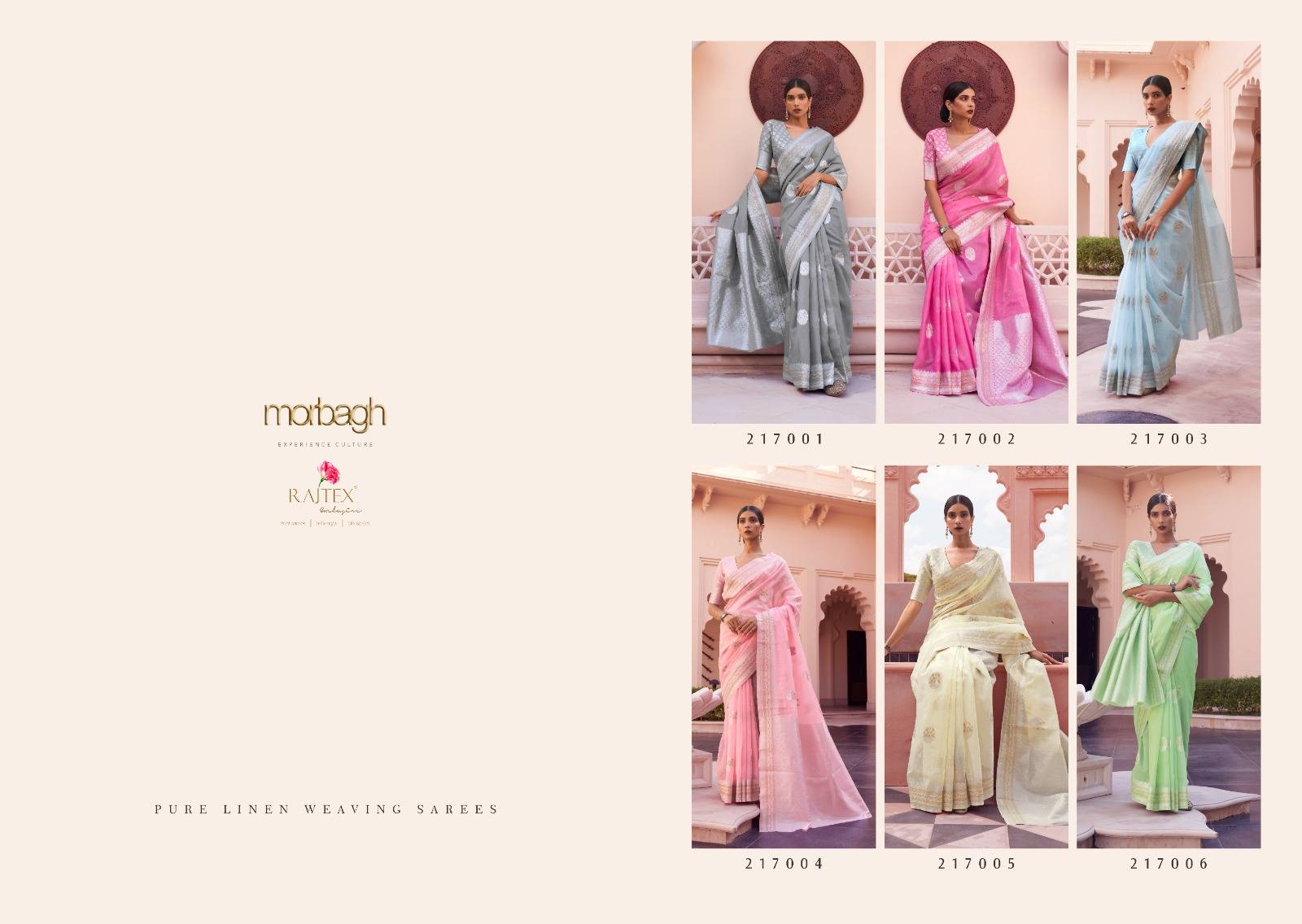 Kavni Linen By Raj Tex 217001 To 217006 Series Indian Traditional Wear Collection Beautiful Stylish Fancy Colorful Party Wear & Occasional Wear Pure Linen Sarees At Wholesale Price