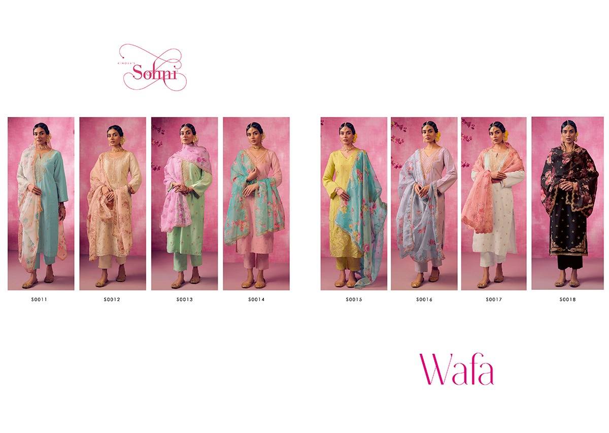 Wafa By Sohni 0011 To 0018 Series Beautiful Suits Colorful Stylish Fancy Casual Wear & Ethnic Wear Soft Cotton Embroidered Dresses At Wholesale Price