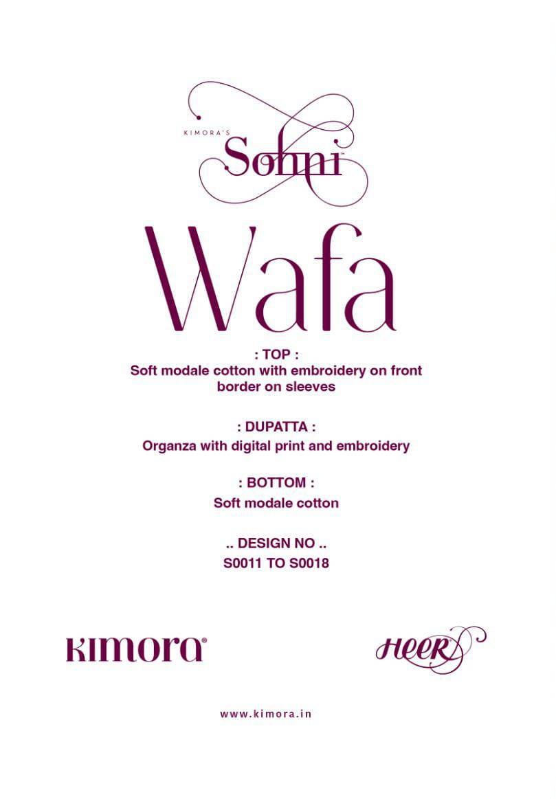 Wafa By Sohni 0011 To 0018 Series Beautiful Suits Colorful Stylish Fancy Casual Wear & Ethnic Wear Soft Cotton Embroidered Dresses At Wholesale Price