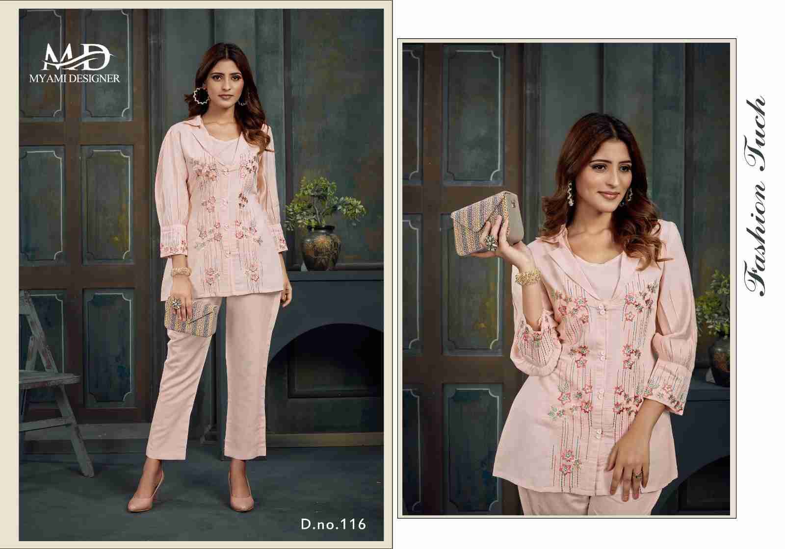 Co-Ord Vol-2 By Myami Designer 111 To 116 Series Designer Stylish Fancy Colorful Beautiful Party Wear & Ethnic Wear Collection Viscose Co-Ord At Wholesale Price