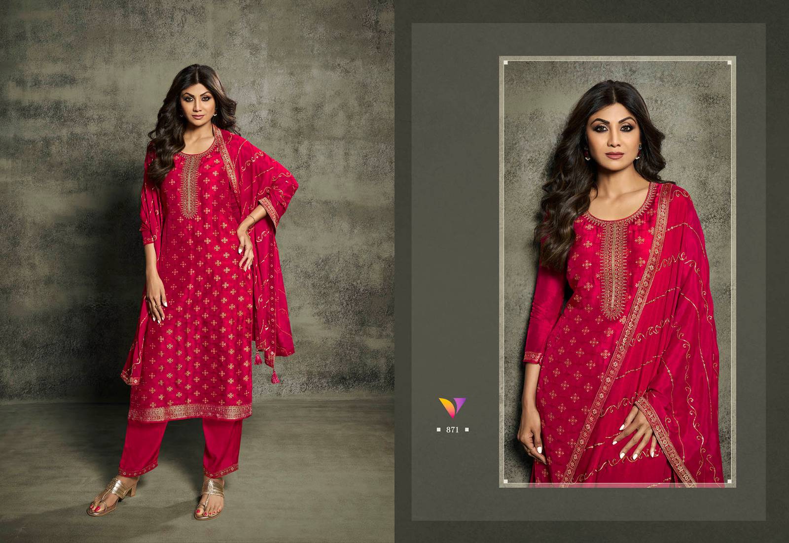 Shilpa Vol-8 By Vatsam 871 To 876 Series Designer Festive Suits Collection Beautiful Stylish Fancy Colorful Party Wear & Occasional Wear Viscose Dola Jacquard Dresses At Wholesale Price