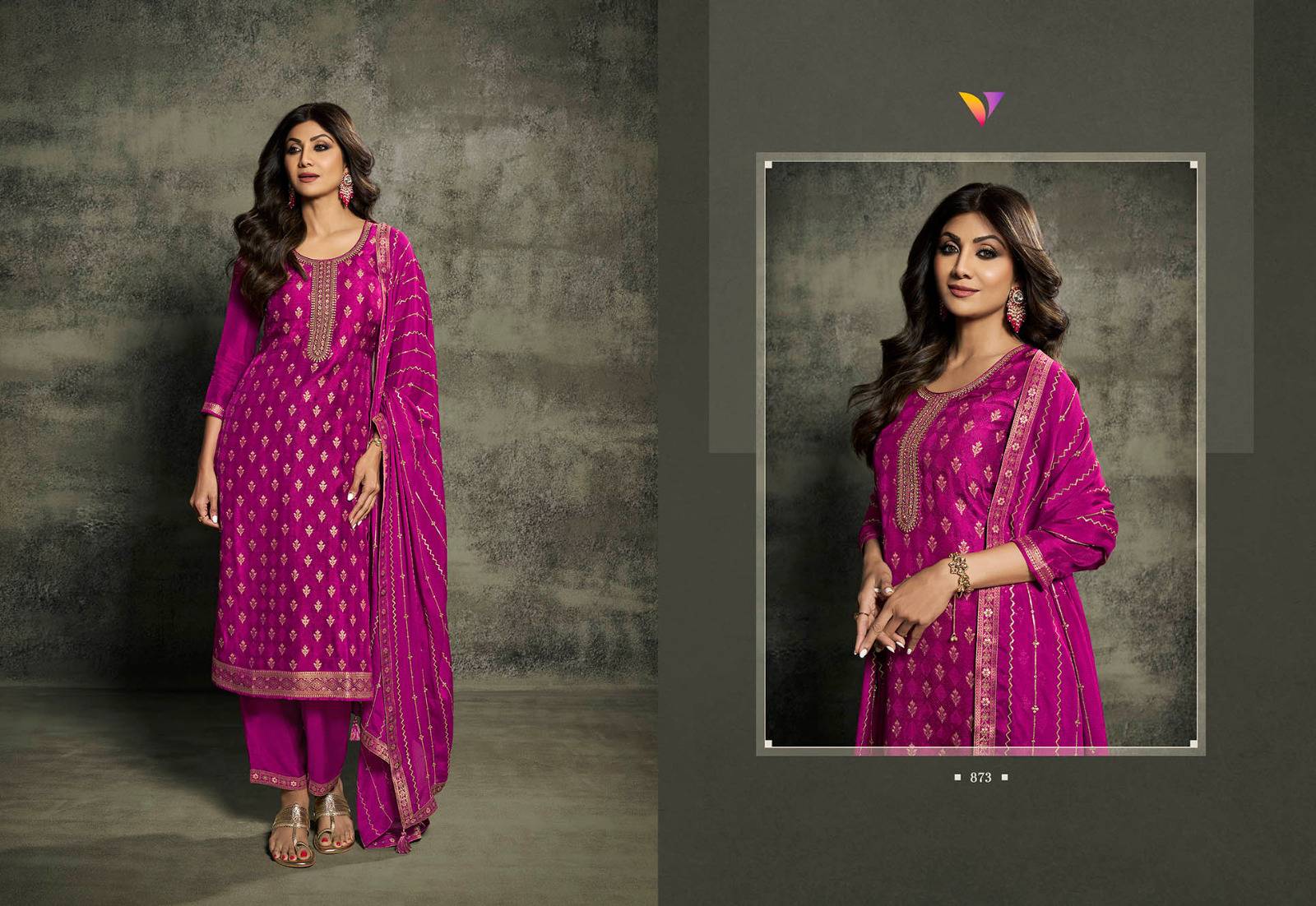 Shilpa Vol-8 By Vatsam 871 To 876 Series Designer Festive Suits Collection Beautiful Stylish Fancy Colorful Party Wear & Occasional Wear Viscose Dola Jacquard Dresses At Wholesale Price