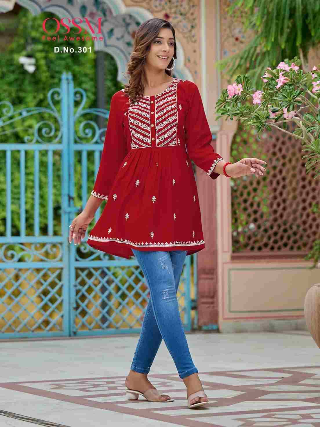 Nora Vol-3 By Ossm 301 To 306 Series Designer Stylish Fancy Colorful Beautiful Party Wear & Ethnic Wear Collection Rayon Slub Tops At Wholesale Price