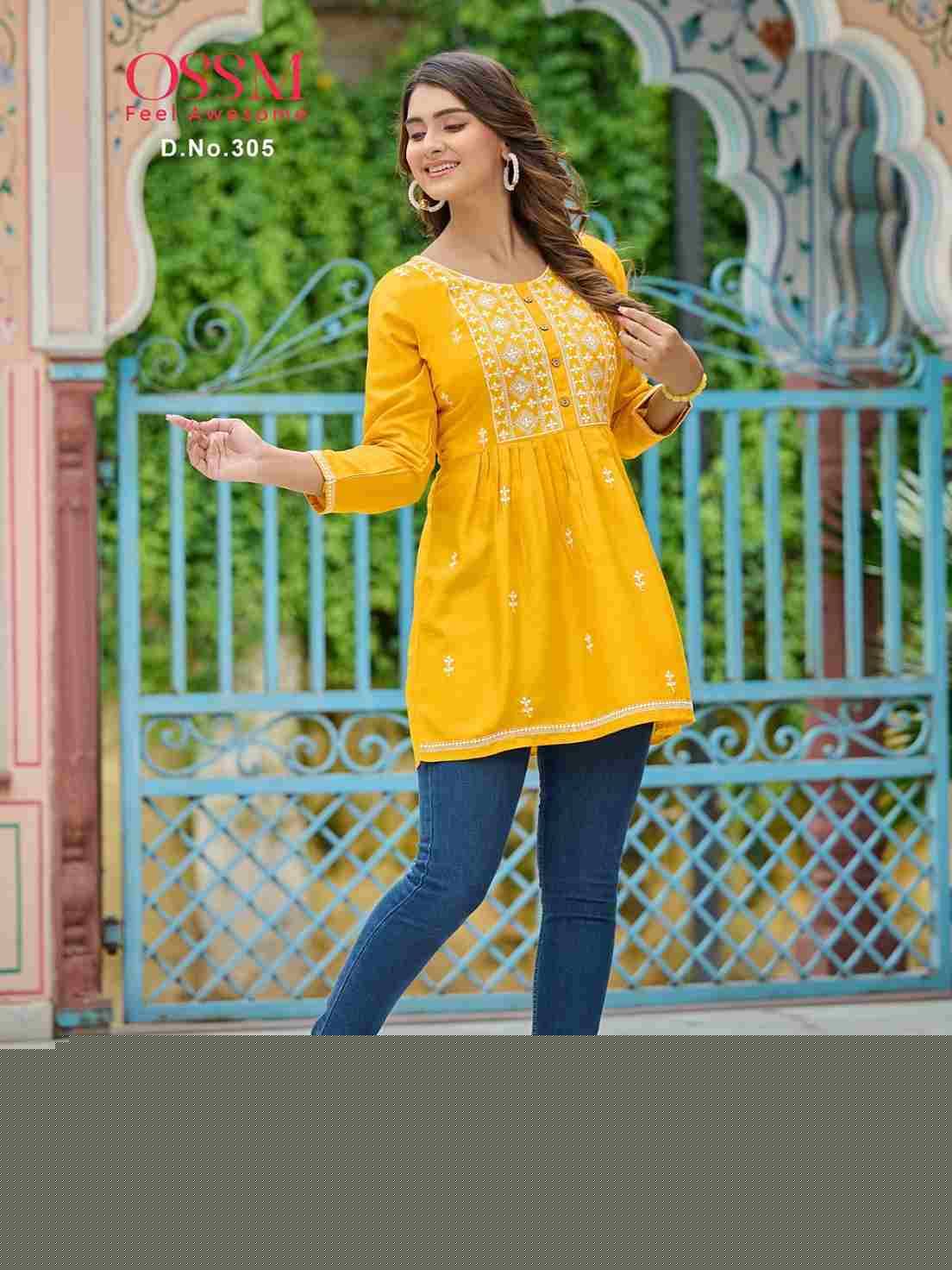 Nora Vol-3 By Ossm 301 To 306 Series Designer Stylish Fancy Colorful Beautiful Party Wear & Ethnic Wear Collection Rayon Slub Tops At Wholesale Price