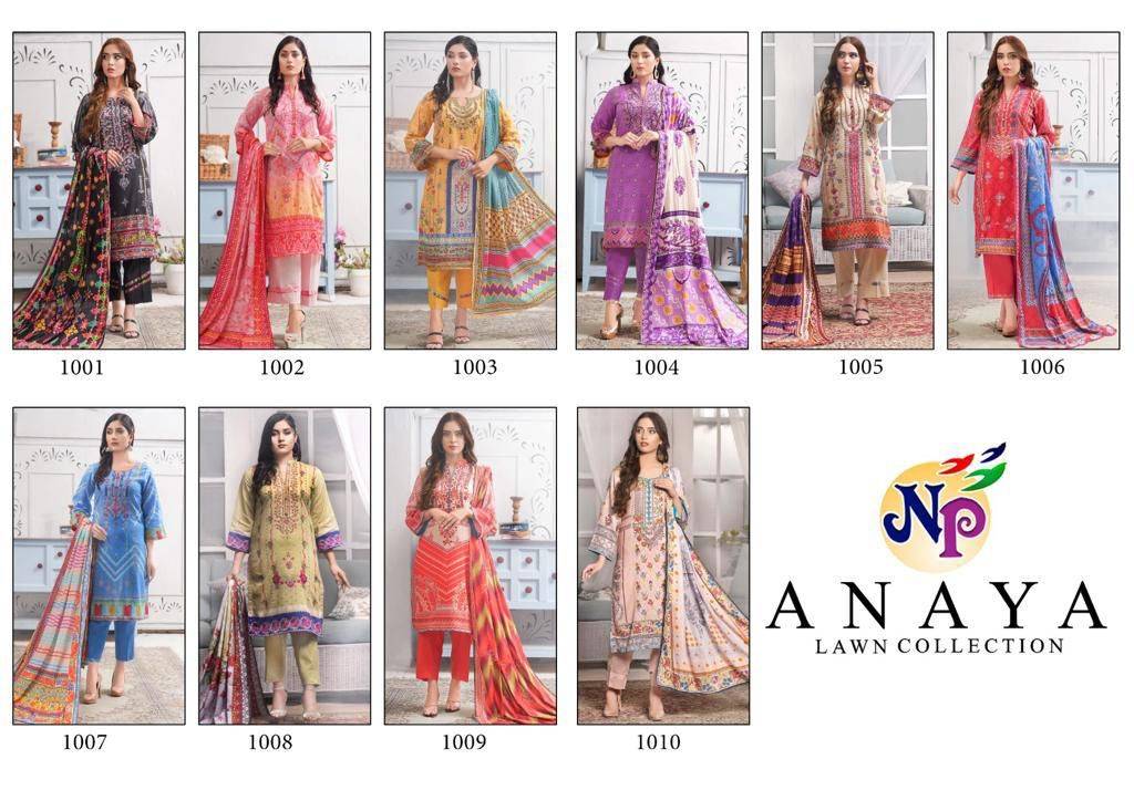 Anaya By Nand Gopal Prints 1001 To 1010 Series Beautiful Festive Suits Colorful Stylish Fancy Casual Wear & Ethnic Wear Pure Lawn Cotton Print Dresses At Wholesale Price