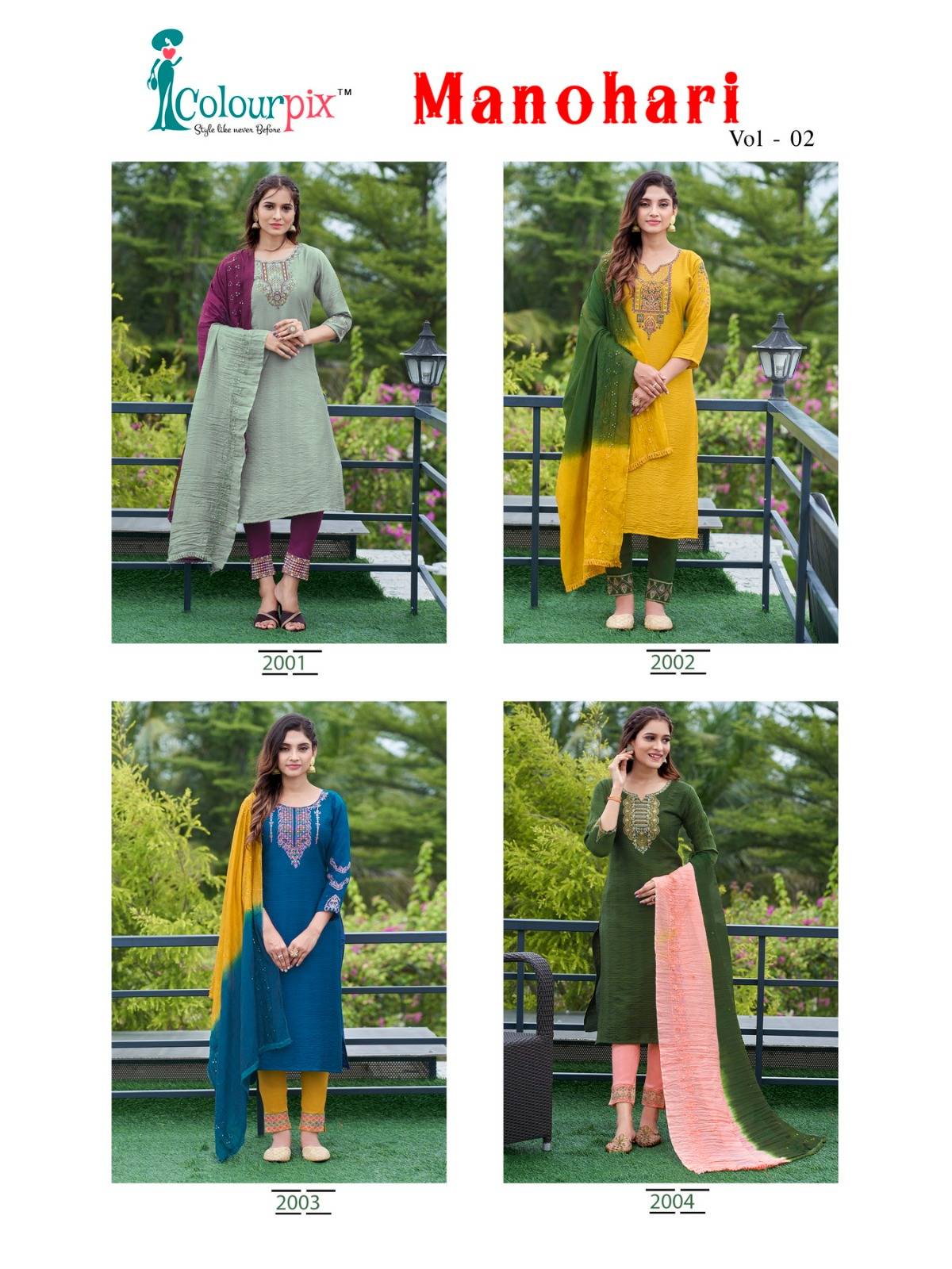Manohari Vol-2 By Colourpix 2001 To 2004 Series Festive Suits Beautiful Fancy Colorful Stylish Party Wear & Occasional Wear Nylon Viscose Dresses At Wholesale Price