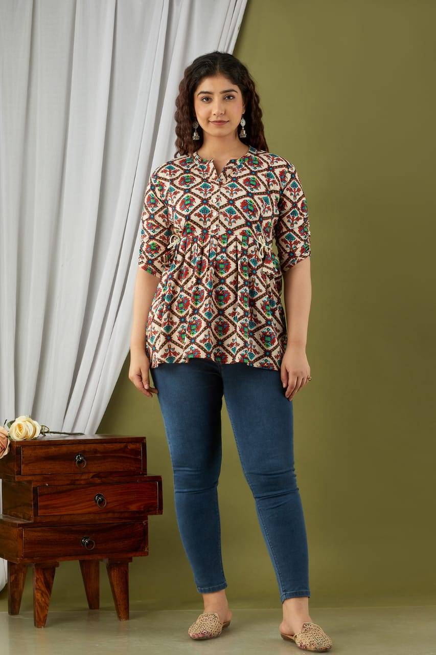 John-5009 By FF 5009-A To 5009-B Series Designer Stylish Fancy Colorful Beautiful Party Wear & Ethnic Wear Collection Cotton Print Tops At Wholesale Price