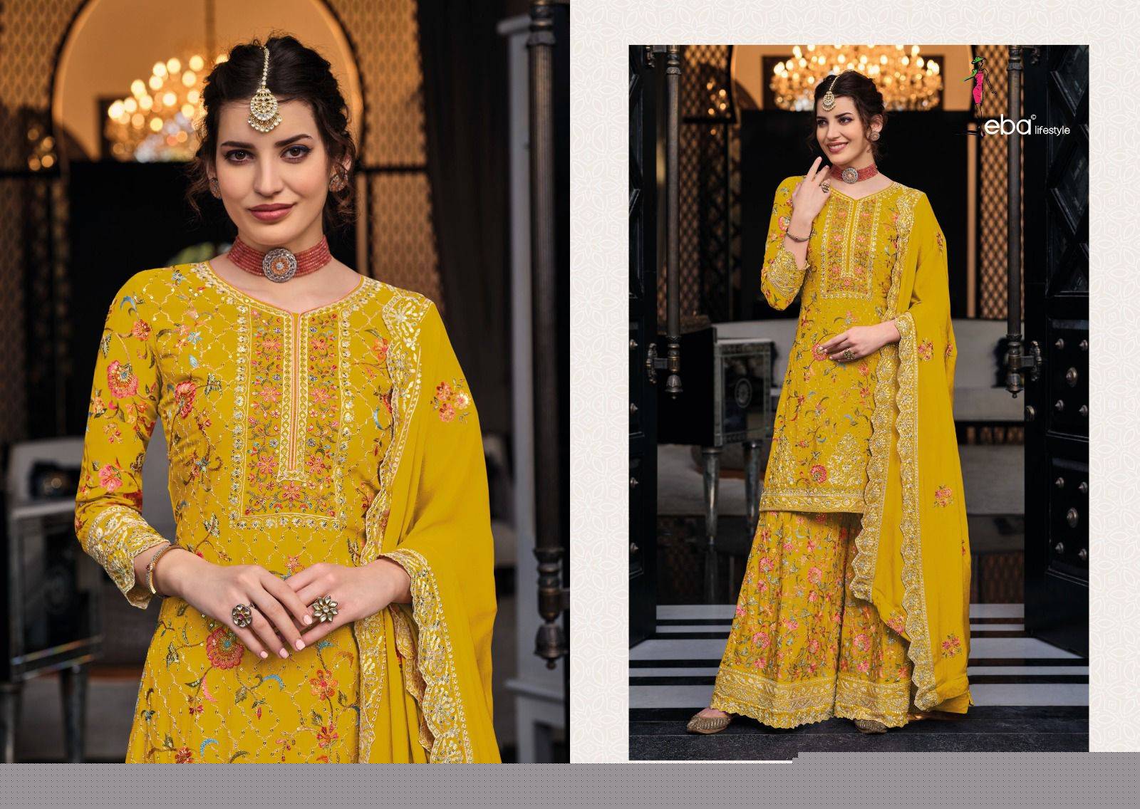 Shagun Color Edition Vol-6 By Eba Lifestyle 1447-A To 1447-F Series Designer Sharara Suits Collection Beautiful Stylish Fancy Colorful Party Wear & Occasional Wear Silk Embroidered Dresses At Wholesale Price