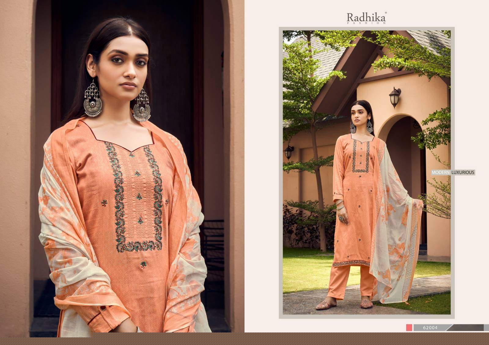 Lamhay By Azara 62001 To 62008 Series Beautiful Festive Suits Colorful Stylish Fancy Casual Wear & Ethnic Wear Pure Jam Cotton Embroidered Dresses At Wholesale Price