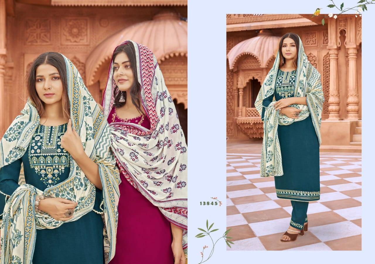 Purika Vol-9 By Kalaroop 13843 To 13848 Series Designer Festive Suits Beautiful Fancy Colorful Stylish Party Wear & Occasional Wear Fancy Dresses At Wholesale Price