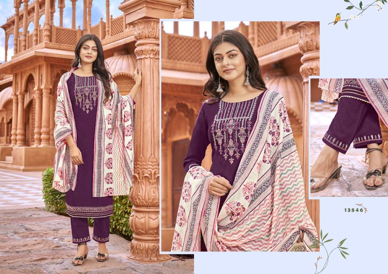 Purika Vol-9 By Kalaroop 13843 To 13848 Series Designer Festive Suits Beautiful Fancy Colorful Stylish Party Wear & Occasional Wear Fancy Dresses At Wholesale Price