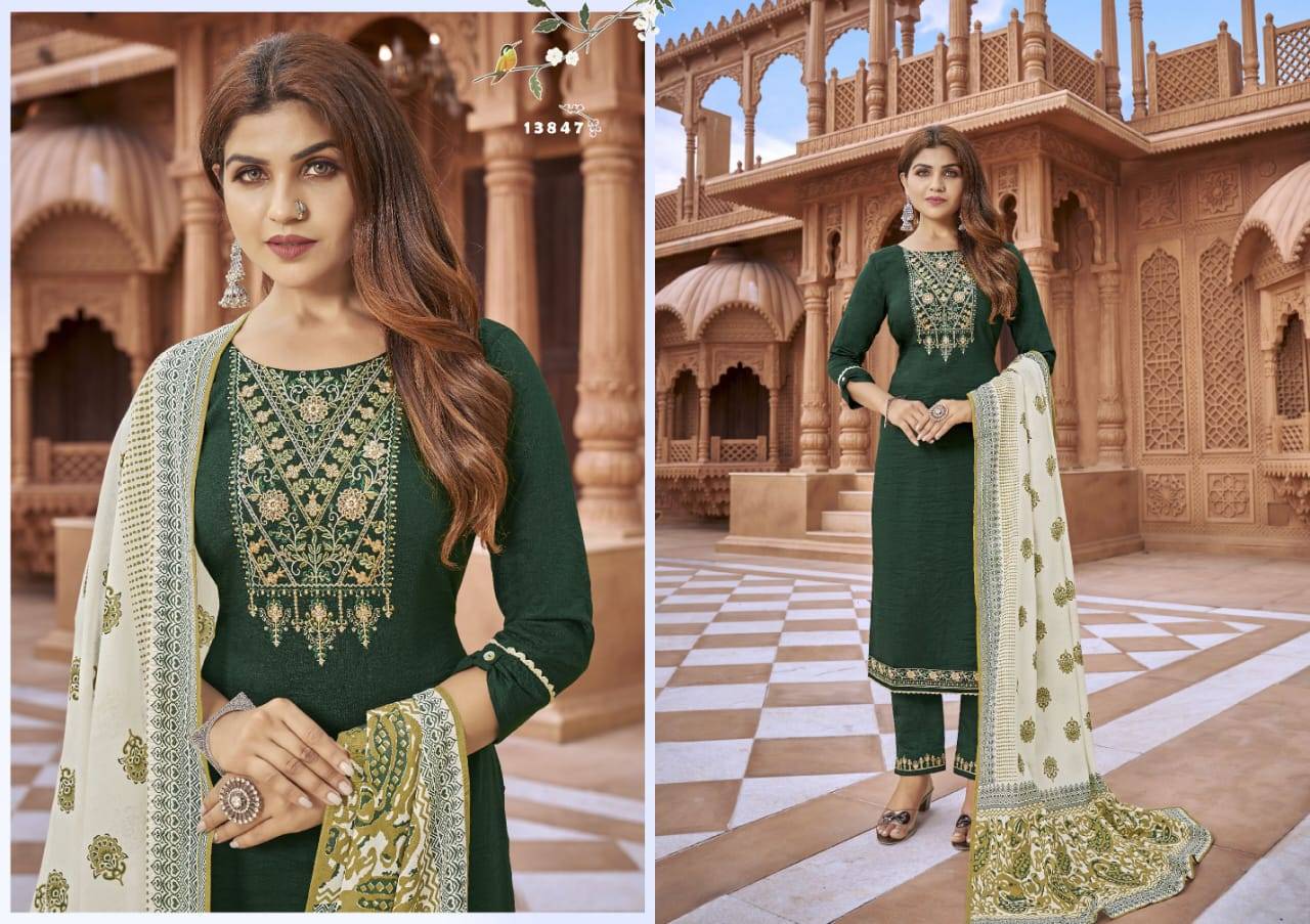 Purika Vol-9 By Kalaroop 13843 To 13848 Series Designer Festive Suits Beautiful Fancy Colorful Stylish Party Wear & Occasional Wear Fancy Dresses At Wholesale Price