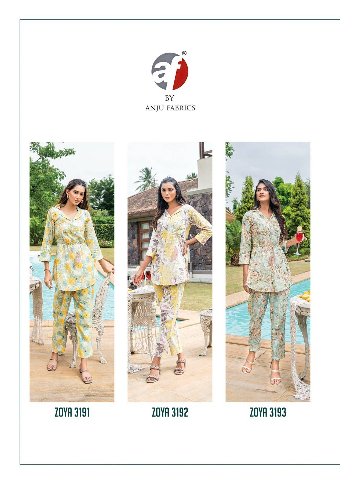 Zoya Vol-6 By Anju Fabrics 3191 To 3195 Designer Stylish Fancy Colorful Beautiful Party Wear & Ethnic Wear Collection Cotton Co-Ord At Wholesale Price