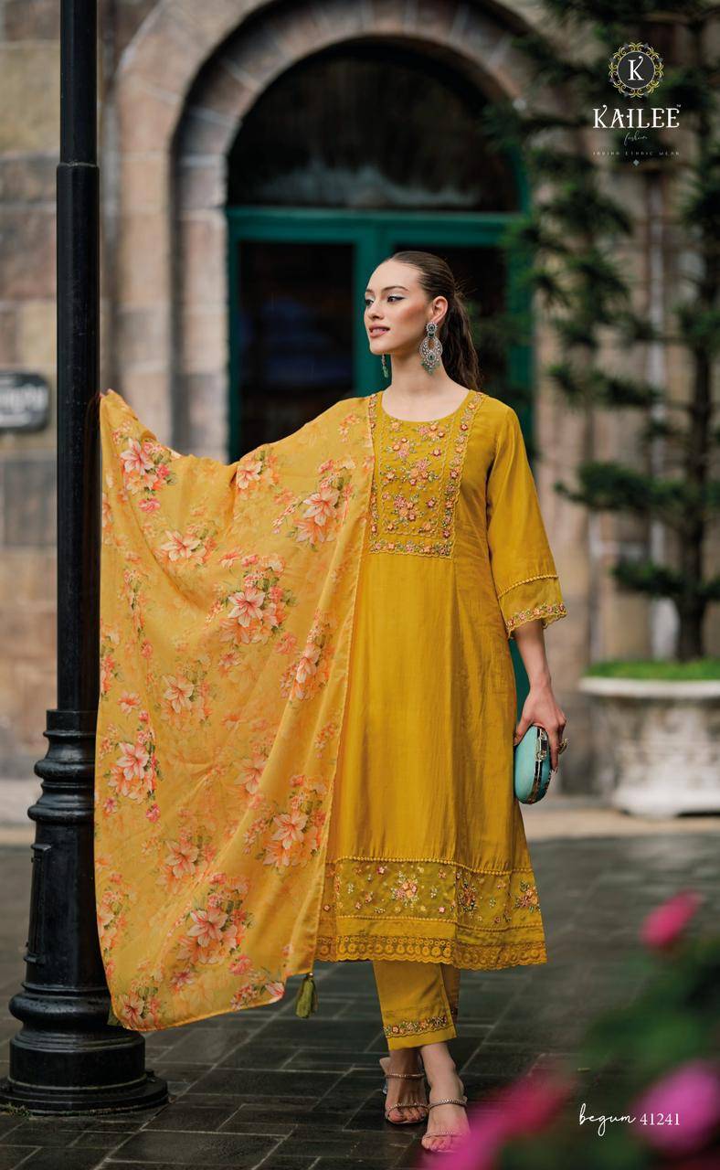 Begum Vol-4 By Kailee 41241 To 41248 Series Festive Suits Beautiful Fancy Colorful Stylish Party Wear & Occasional Wear Pure Viscose Silk Dresses At Wholesale Price