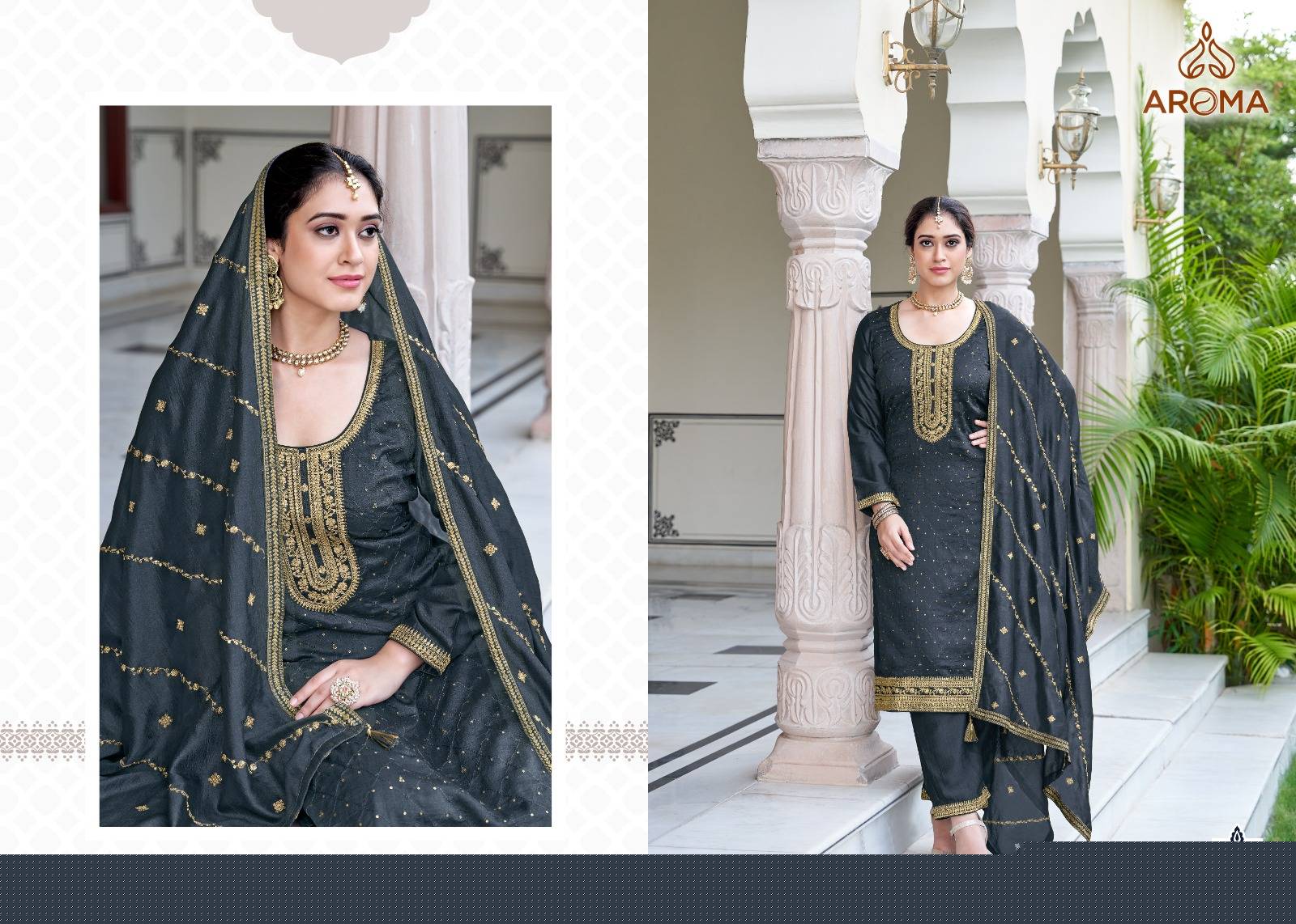 Nazara By Aroma 1001 To 1004 Series Beautiful Festive Suits Stylish Fancy Colorful Party Wear & Occasional Wear Premium Silk With Embroidery Dresses At Wholesale Price