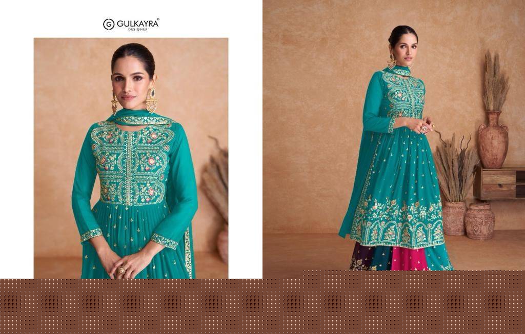 Almira By Gulkayra Designer 7808-A To 7808-D Series Designer Sharara Suits Collection Beautiful Stylish Fancy Colorful Party Wear & Occasional Wear Georgette Embroidered Dresses At Wholesale Price