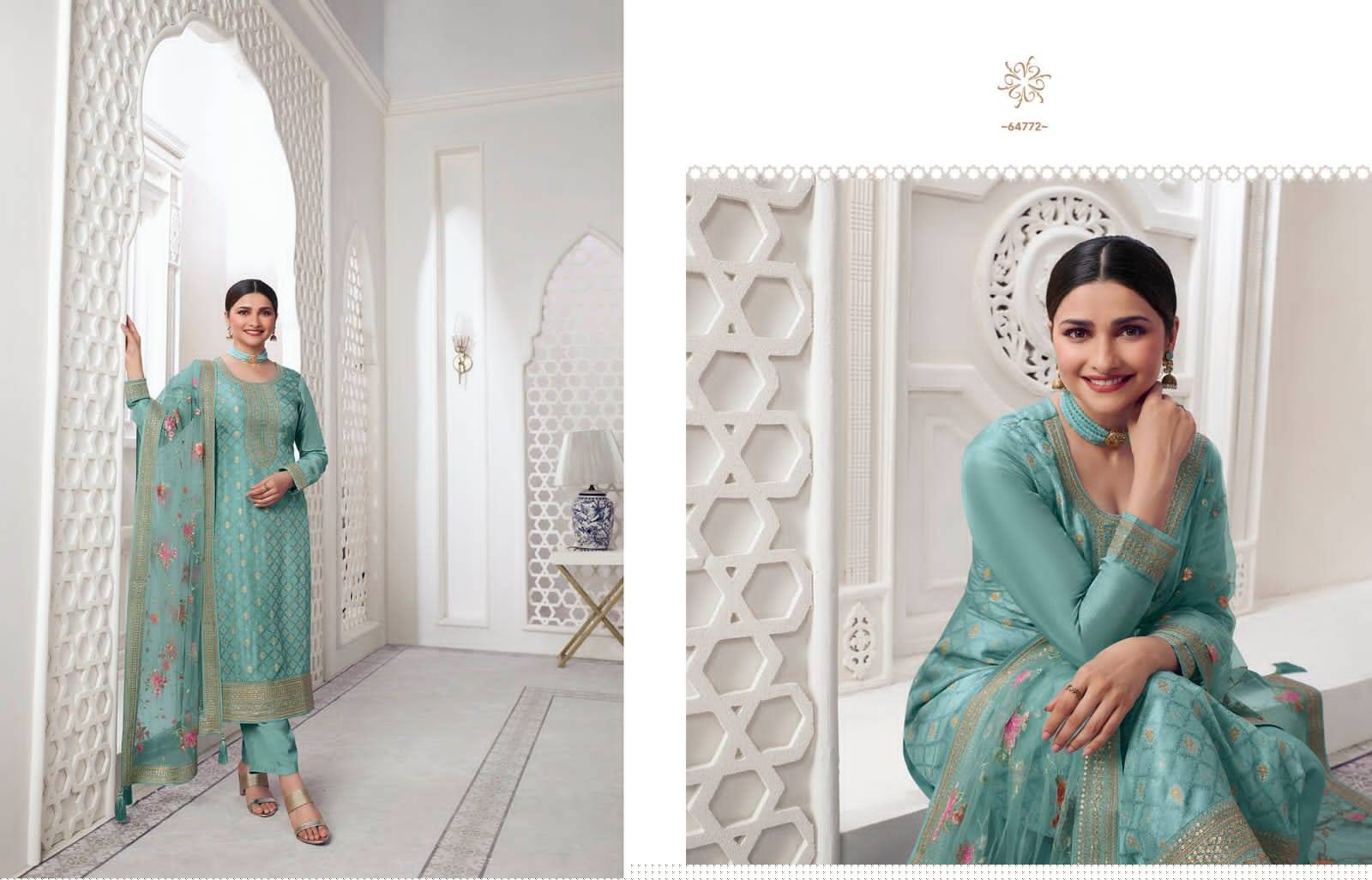Kaseesh Aarzoo Vol-3 By Vinay Fashion 64771 To 64778 Series Beautiful Suits Colorful Stylish Fancy Casual Wear & Ethnic Wear Dola Jacquard Work Dresses At Wholesale Price
