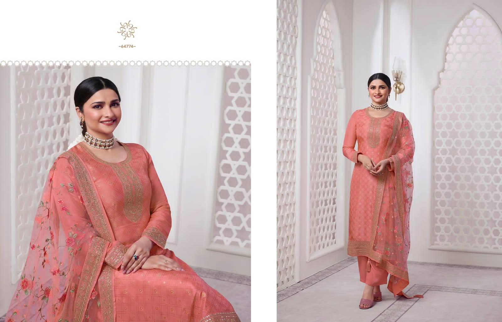 Kaseesh Aarzoo Vol-3 By Vinay Fashion 64771 To 64778 Series Beautiful Suits Colorful Stylish Fancy Casual Wear & Ethnic Wear Dola Jacquard Work Dresses At Wholesale Price