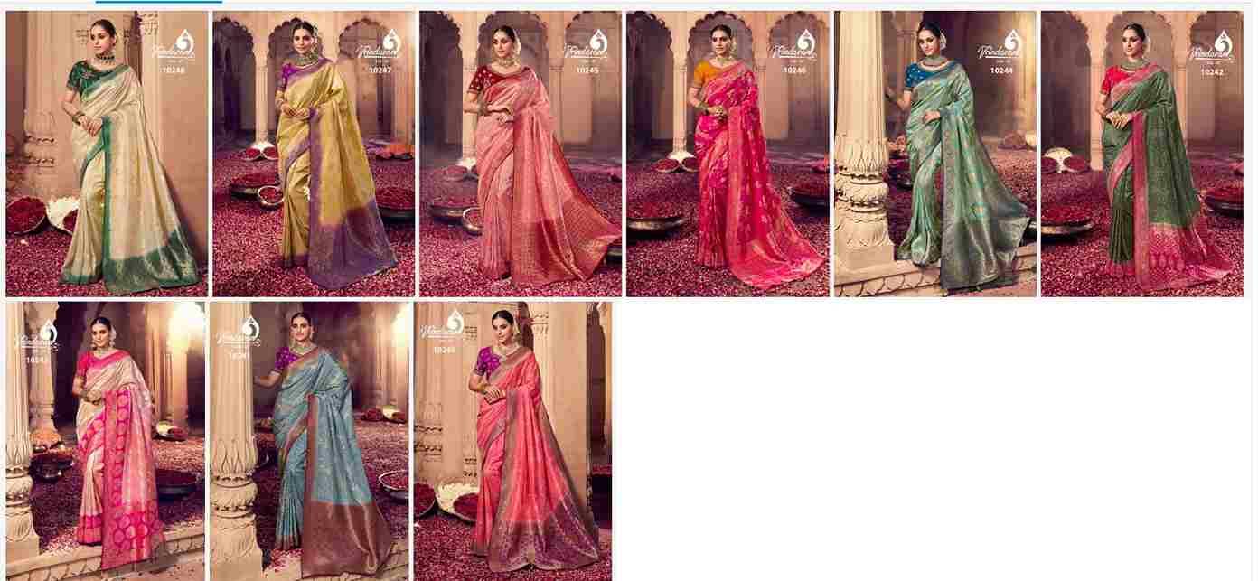 Vrindavan Vol-37 By Vrindavan 10240 To 10248 Series Indian Traditional Wear Collection Beautiful Stylish Fancy Colorful Party Wear & Occasional Wear Dola Silk Sarees At Wholesale Price