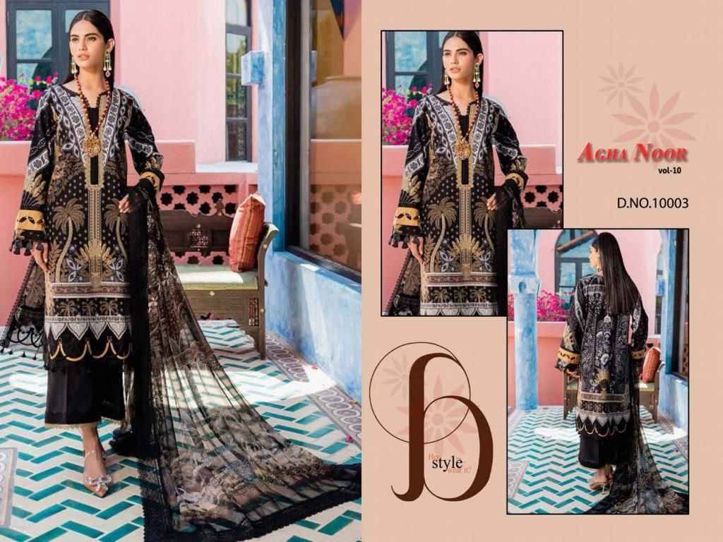 Luxury Lawn Collection Vol-10 By Agha Noor 10001 To 10008 Series Beautiful Pakistani Suits Stylish Fancy Colorful Party Wear & Occasional Wear Heavy Cotton Dresses At Wholesale Price