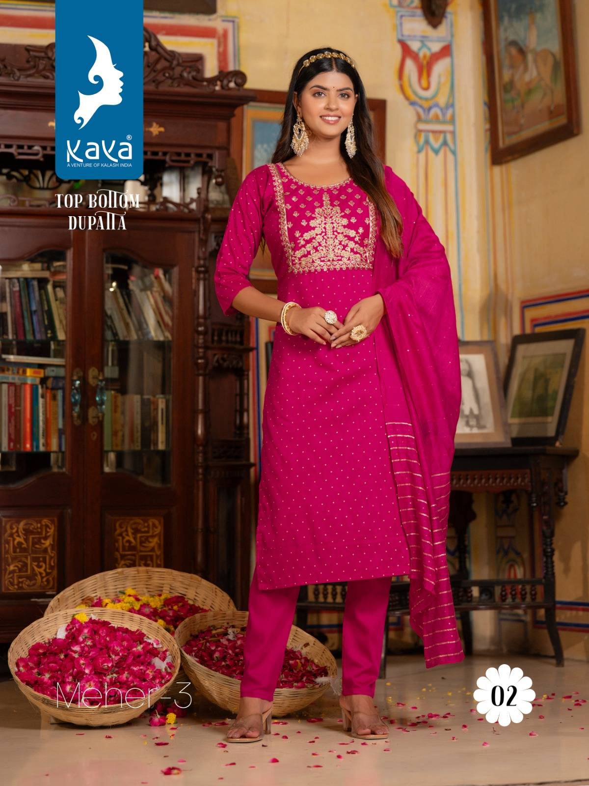 Meher Vol-3 By Kaya 01 To 08 Series Beautiful Festive Suits Colorful Stylish Fancy Casual Wear & Ethnic Wear Pure Silk Dresses At Wholesale Price