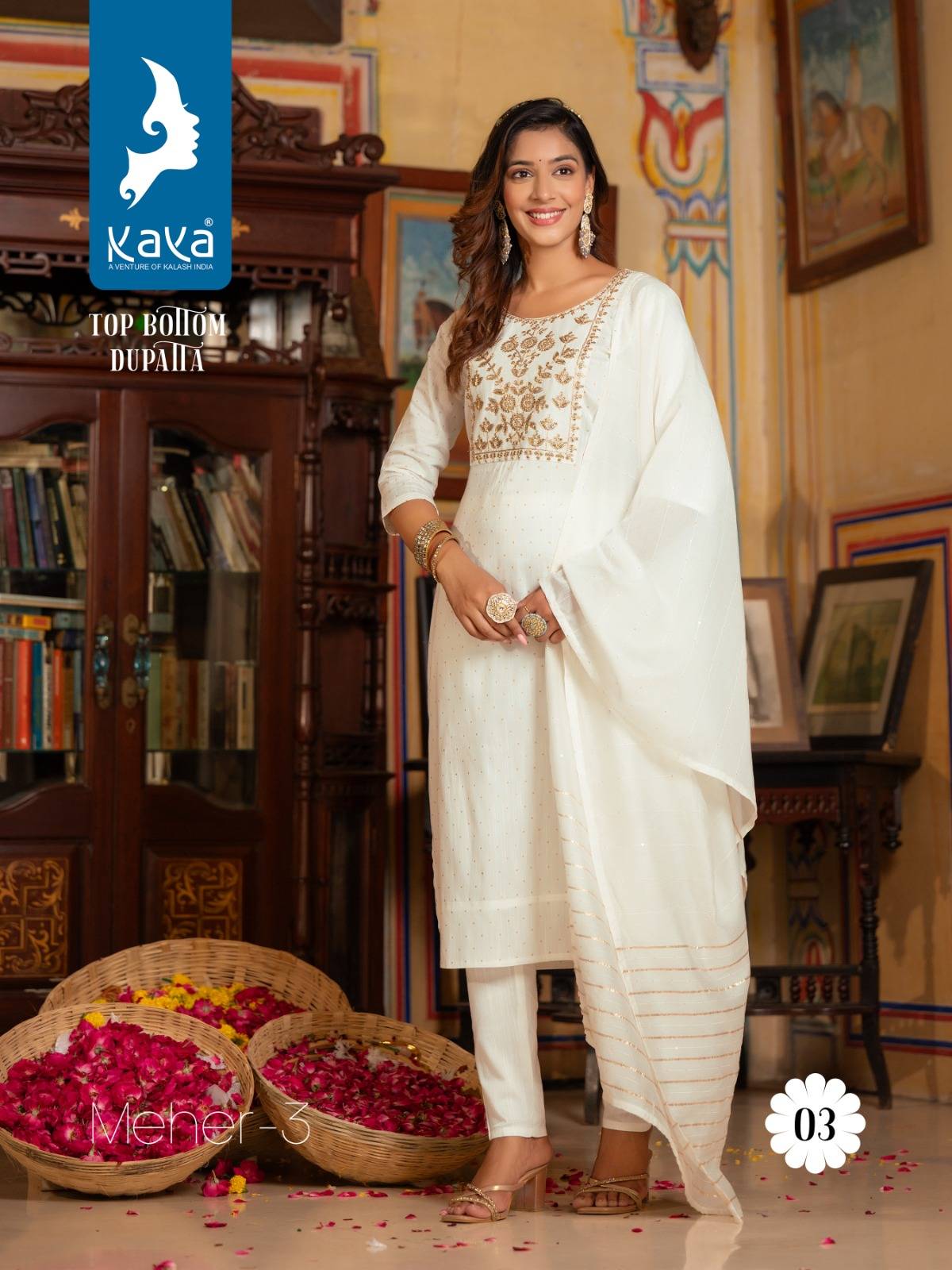 Meher Vol-3 By Kaya 01 To 08 Series Beautiful Festive Suits Colorful Stylish Fancy Casual Wear & Ethnic Wear Pure Silk Dresses At Wholesale Price