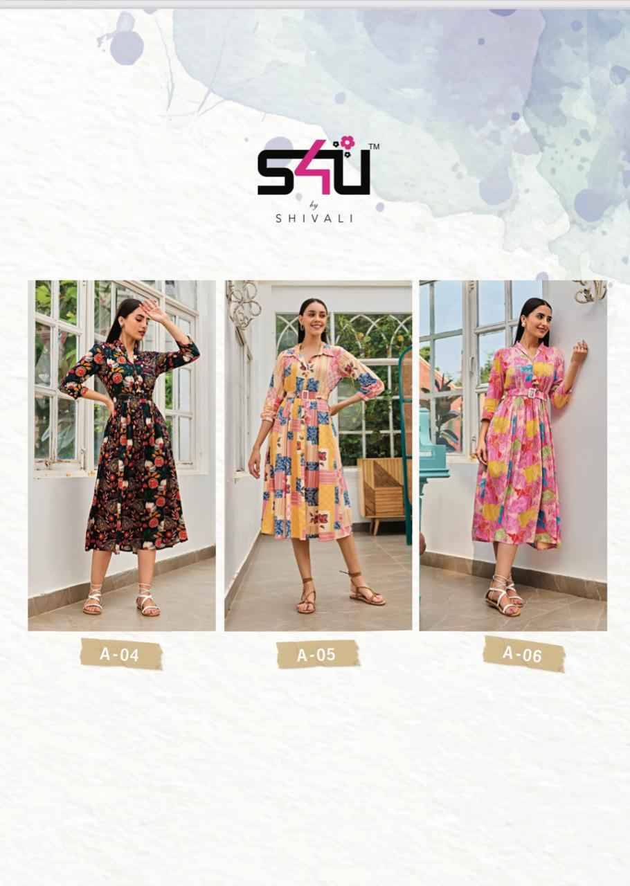 Anokhi Vol-9 By S4U Fashion 01 To 06 Series Designer Stylish Fancy Colorful Beautiful Party Wear & Ethnic Wear Collection Rayon Print Kurtis At Wholesale Price