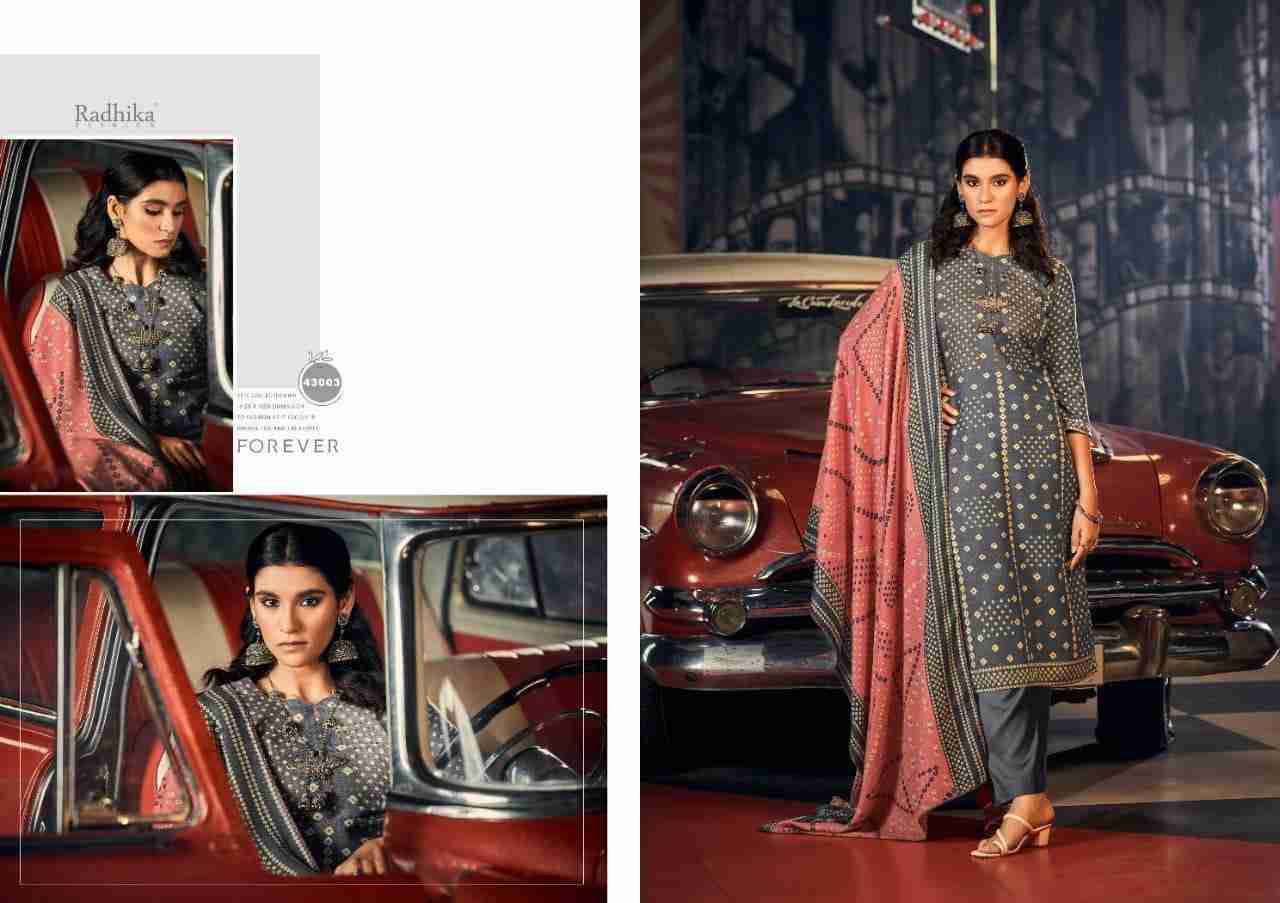 Bandish By Radhika Fashion 43001 To 43008 Series Beautiful Stylish Suits Fancy Colorful Casual Wear & Ethnic Wear & Ready To Wear Pure Pashmina Print Dresses At Wholesale Price