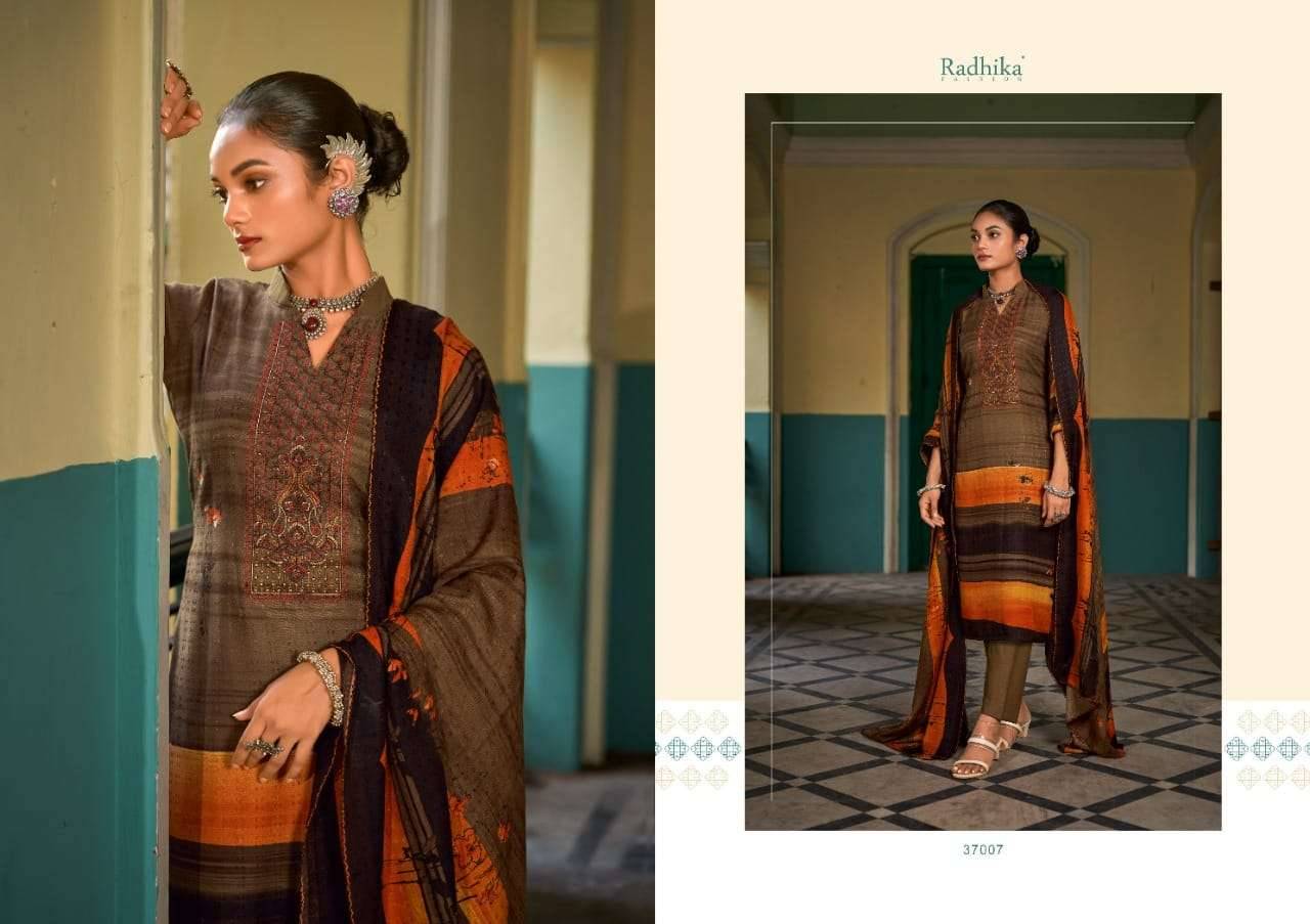 Rubina By Radhika Fashion 37001 To 37008 Series Beautiful Stylish Suits Fancy Colorful Casual Wear & Ethnic Wear & Ready To Wear Pure Pashmina Print With Work Dresses At Wholesale Price