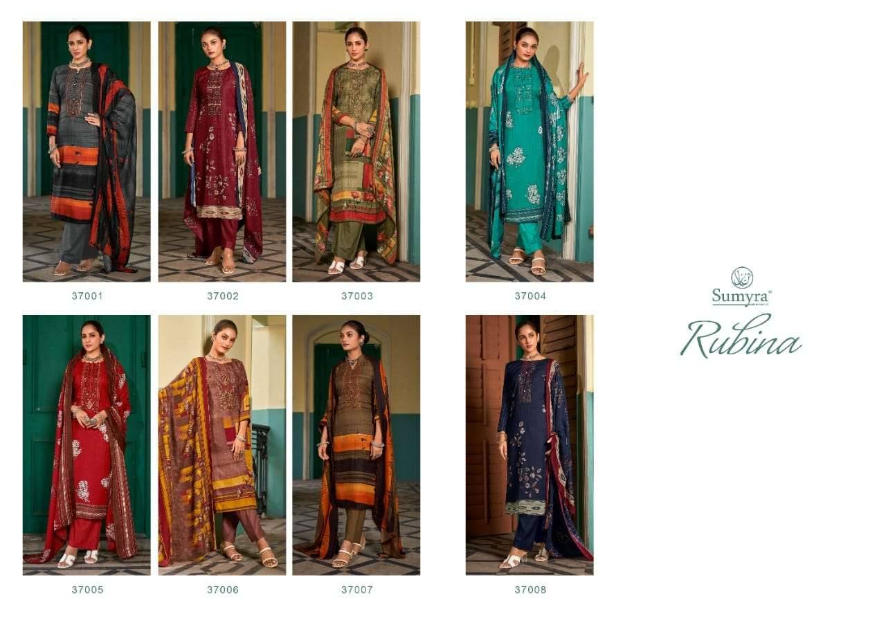 Rubina By Radhika Fashion 37001 To 37008 Series Beautiful Stylish Suits Fancy Colorful Casual Wear & Ethnic Wear & Ready To Wear Pure Pashmina Print With Work Dresses At Wholesale Price