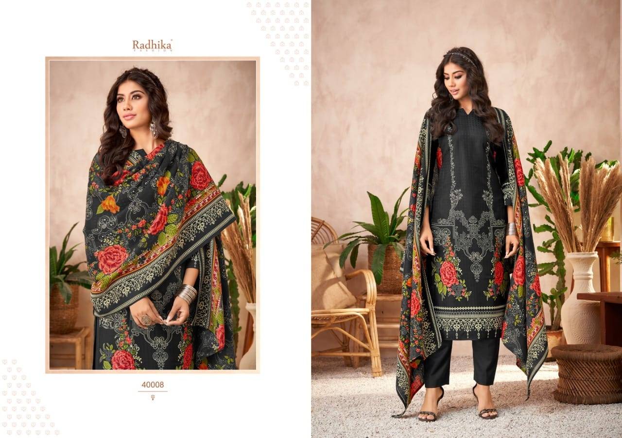 Hayaana By Radhika Fashion 40001 To 40008 Series Beautiful Stylish Suits Fancy Colorful Casual Wear & Ethnic Wear & Ready To Wear Pure Pashmina Print With Work Dresses At Wholesale Price