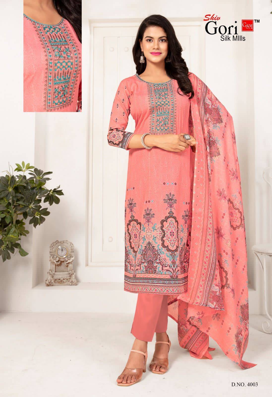 Sohni Vol-4 By Shiv Gori Silk Mills 4001 To 4012 Series Beautiful Festive Suits Colorful Stylish Fancy Casual Wear & Ethnic Wear Pure Cotton Print Dresses At Wholesale Price