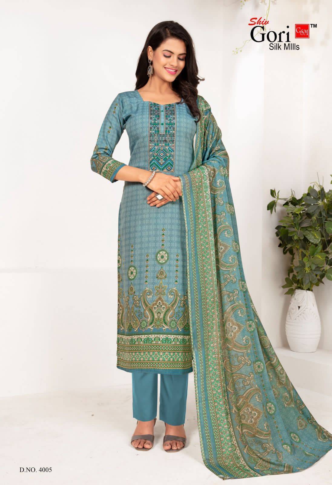 Sohni Vol-4 By Shiv Gori Silk Mills 4001 To 4012 Series Beautiful Festive Suits Colorful Stylish Fancy Casual Wear & Ethnic Wear Pure Cotton Print Dresses At Wholesale Price