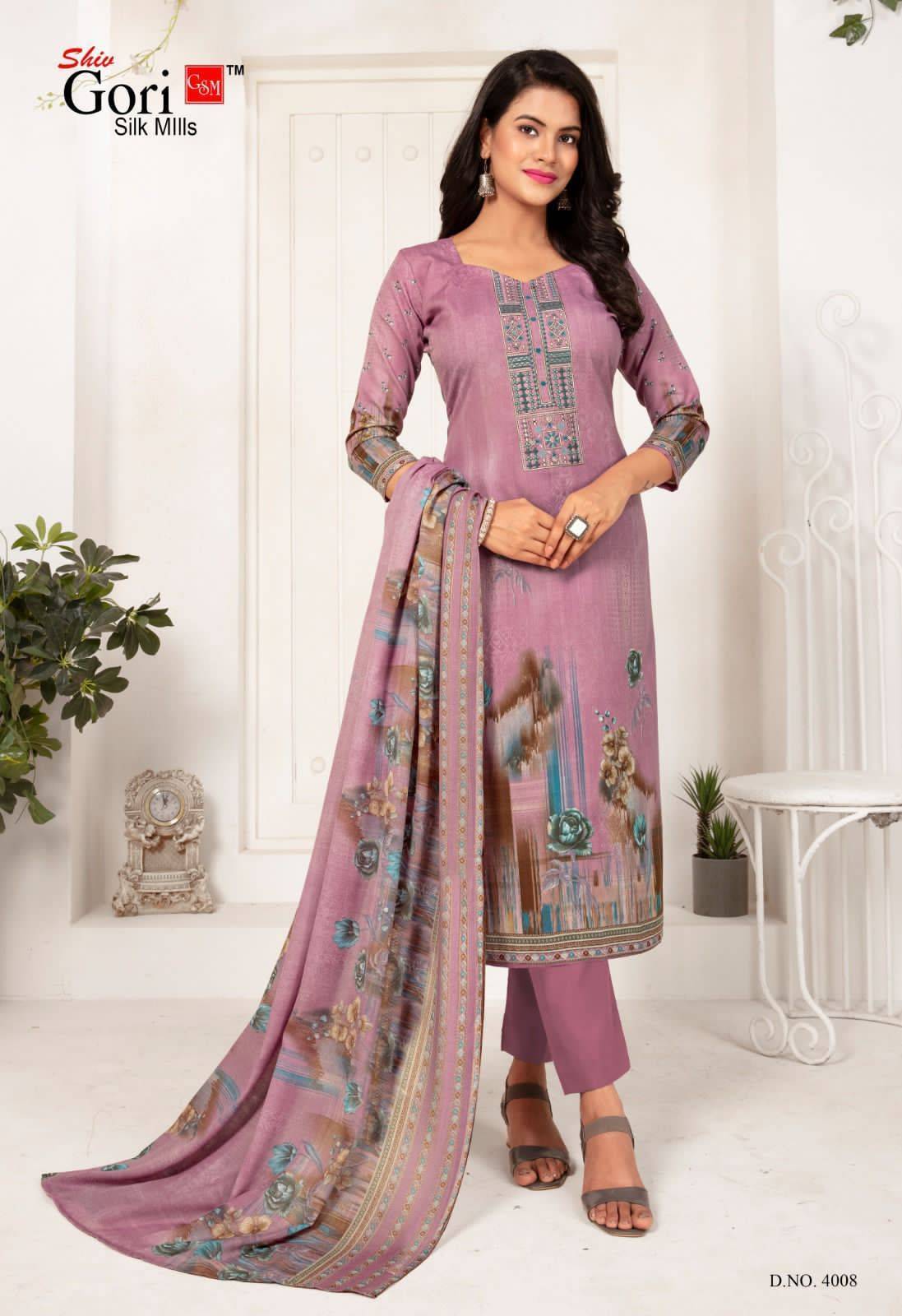 Sohni Vol-4 By Shiv Gori Silk Mills 4001 To 4012 Series Beautiful Festive Suits Colorful Stylish Fancy Casual Wear & Ethnic Wear Pure Cotton Print Dresses At Wholesale Price