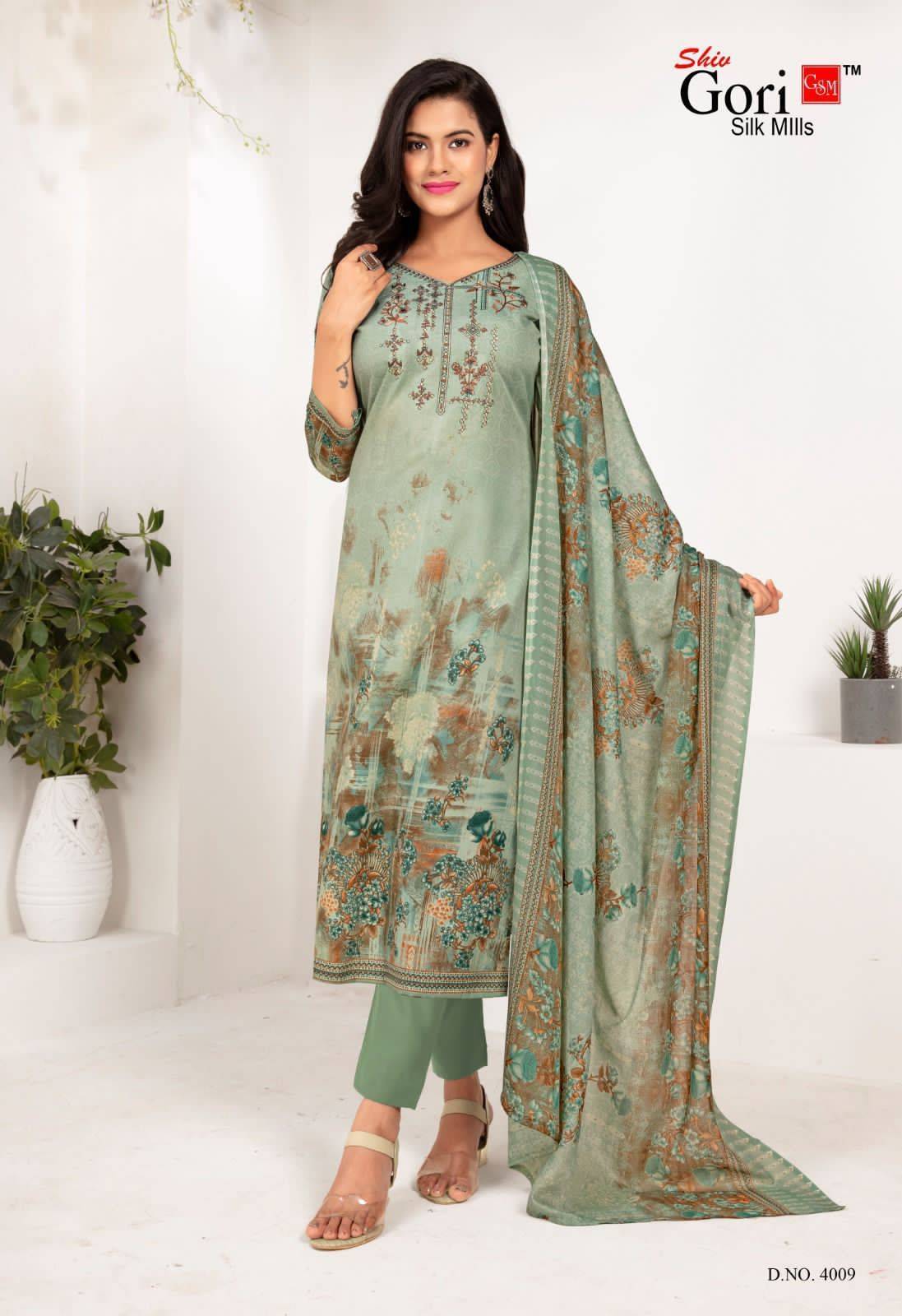 Sohni Vol-4 By Shiv Gori Silk Mills 4001 To 4012 Series Beautiful Festive Suits Colorful Stylish Fancy Casual Wear & Ethnic Wear Pure Cotton Print Dresses At Wholesale Price