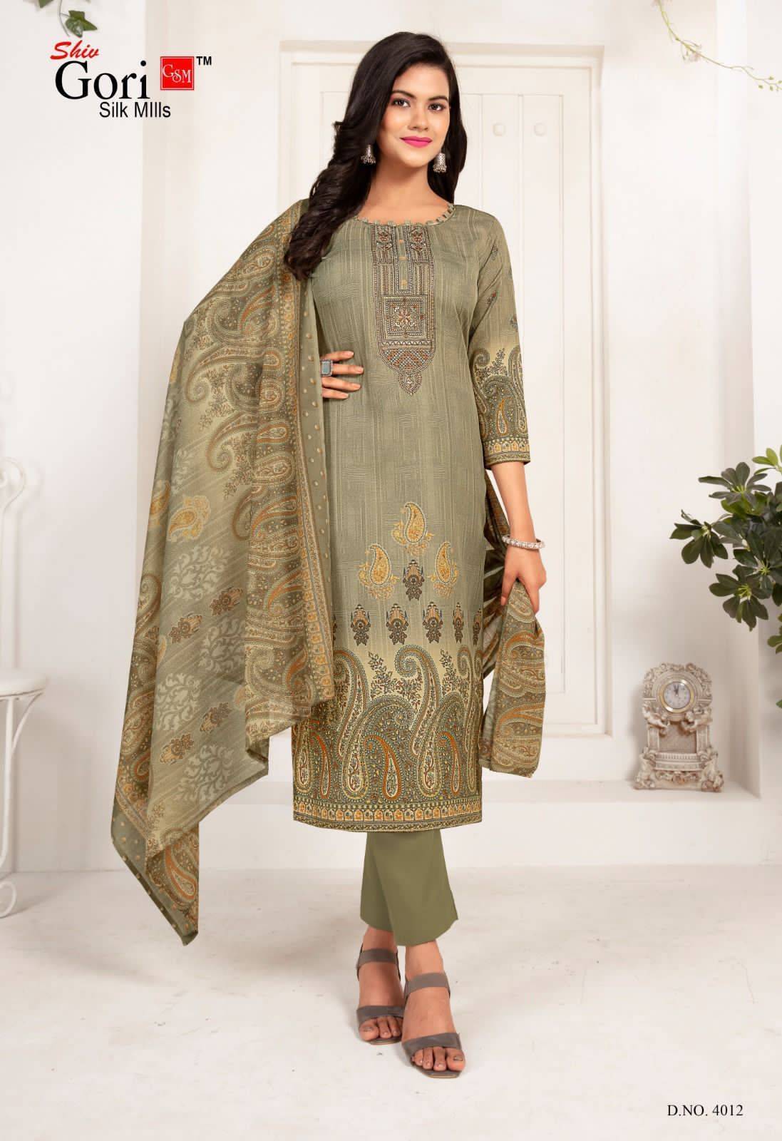 Sohni Vol-4 By Shiv Gori Silk Mills 4001 To 4012 Series Beautiful Festive Suits Colorful Stylish Fancy Casual Wear & Ethnic Wear Pure Cotton Print Dresses At Wholesale Price