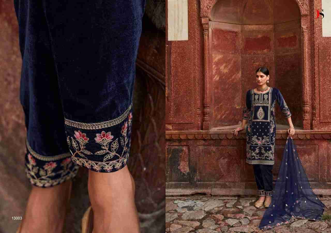 Tahjib By Deepsy Suits 13001 To 13006 Series Festive Suits Collection Beautiful Stylish Fancy Colorful Party Wear & Occasional Wear Velvet Embroidered Dresses At Wholesale Price
