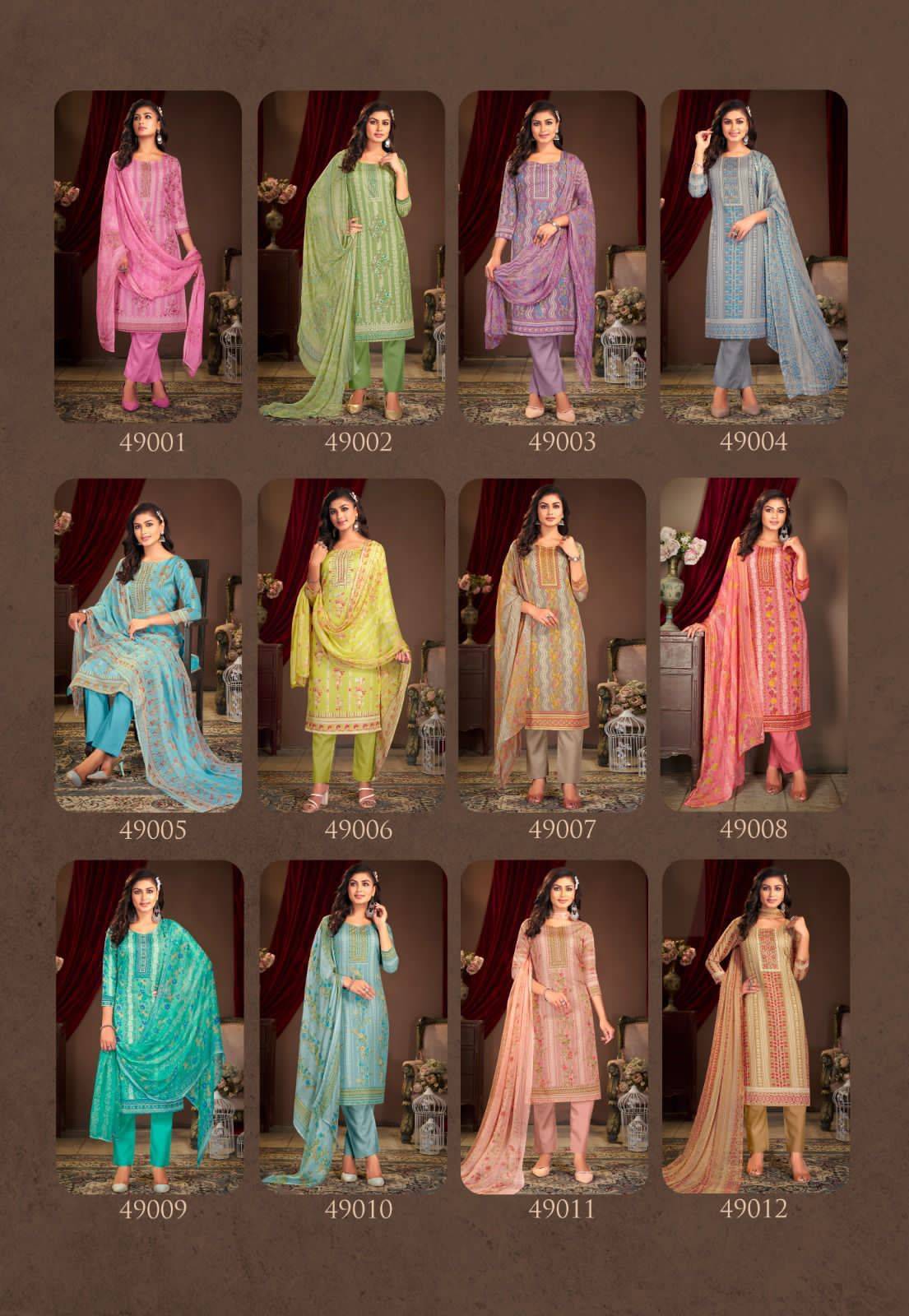 Punjabi Kudi Vol-49 By Shiv Gori Silk Mills 49001 To 49012 Series Beautiful Festive Suits Colorful Stylish Fancy Casual Wear & Ethnic Wear Pure Cotton Print Dresses At Wholesale Price