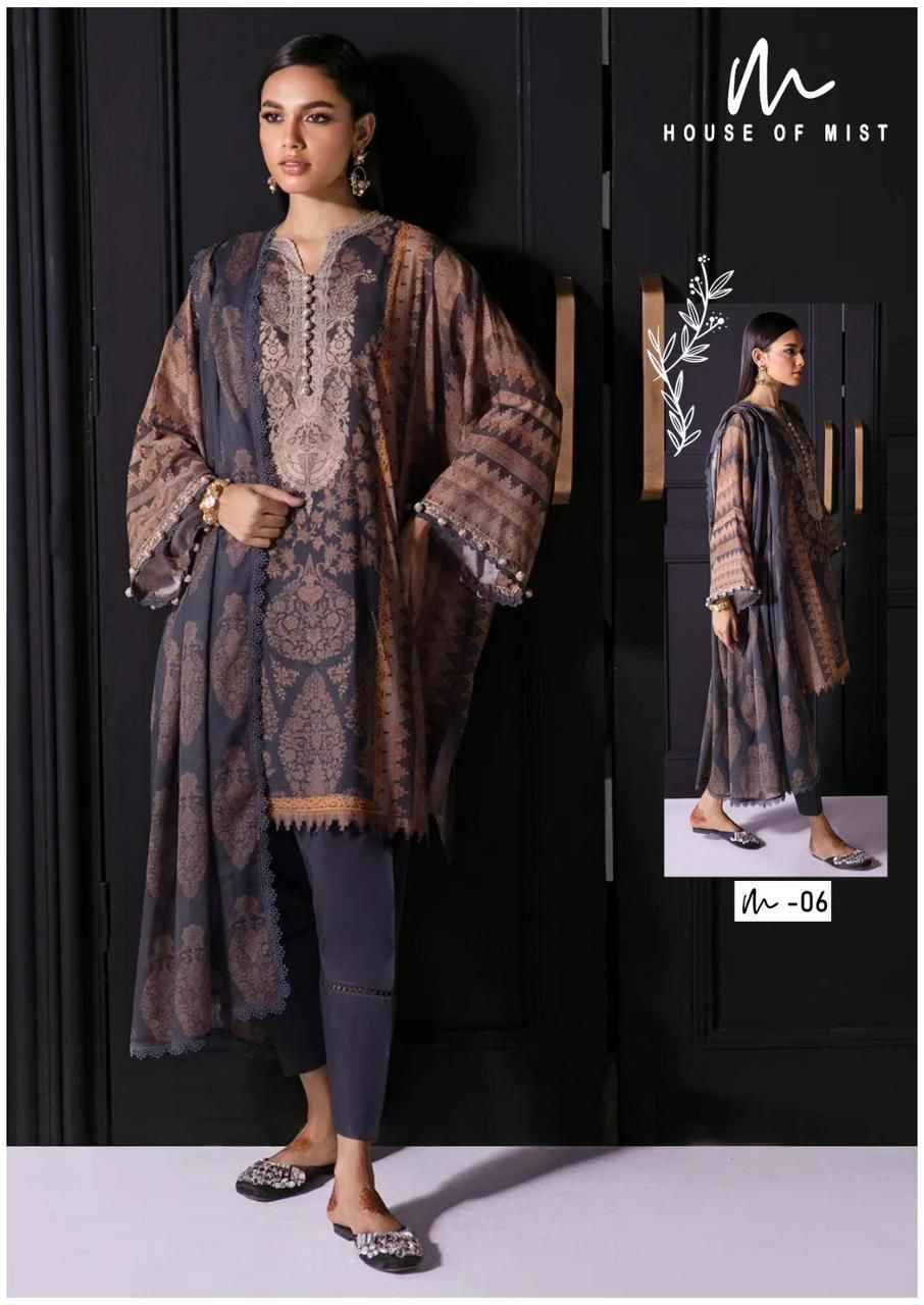Ghazal By House Of Mist 01 To 06 Series Beautiful Festive Suits Colorful Stylish Fancy Casual Wear & Ethnic Wear Pure Cotton Print Dresses At Wholesale Price