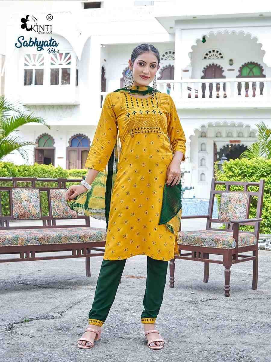 Sabhyata Vol-3 By Kinti 01 To 06 Series Beautiful Festive Suits Colorful Stylish Fancy Casual Wear & Ethnic Wear Heavy Rayon Dresses At Wholesale Price