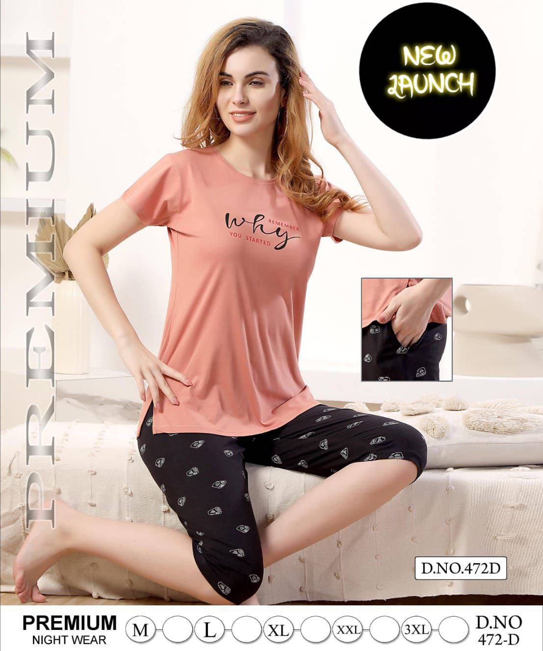 Night Wear Vol-472 By Fashion Talk 472-A To 472-F Series Beautiful Stylish Fancy Colorful Casual Wear & Ethnic Wear Hosiery Cotton Night Suits At Wholesale Price