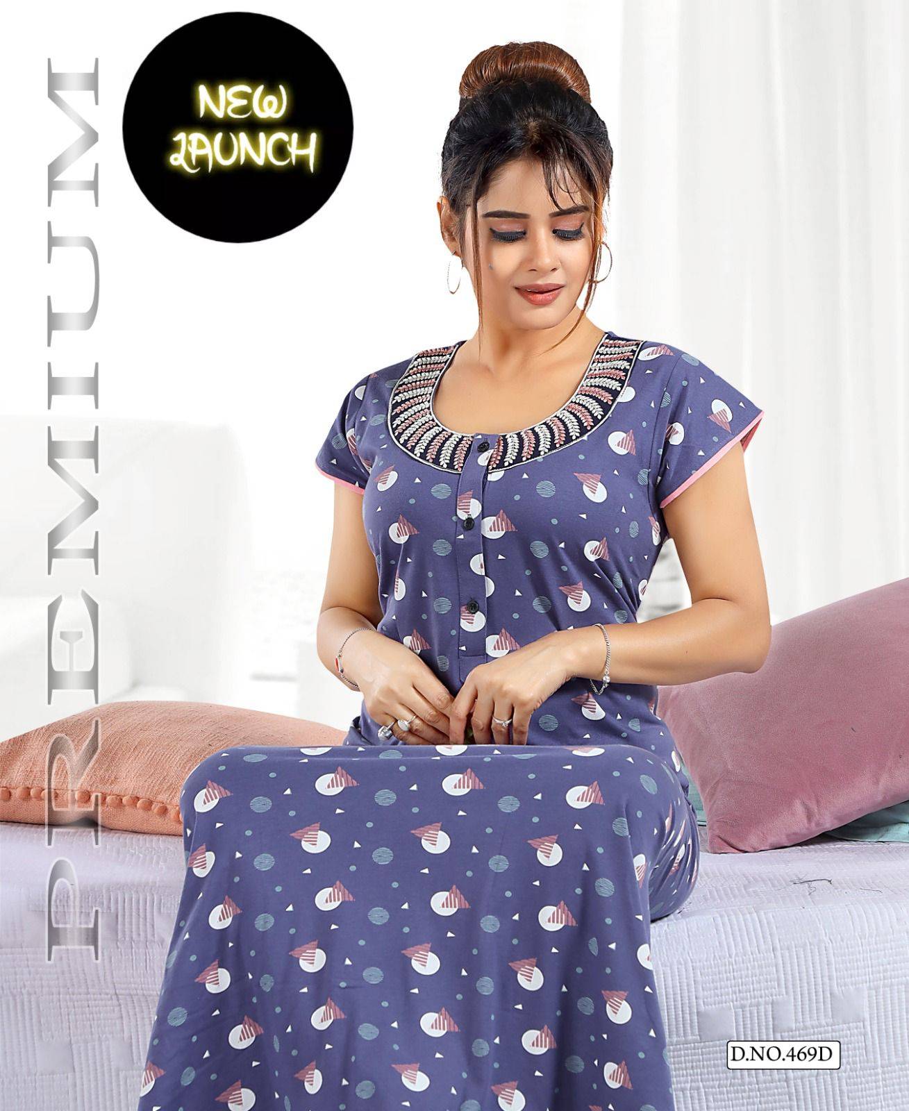 Shinker Gown Vol-469 By Fashion Talk 469-A To 469-F Series Beautiful Stylish Fancy Colorful Casual Wear & Ethnic Wear Hosiery Cotton Gowns At Wholesale Price