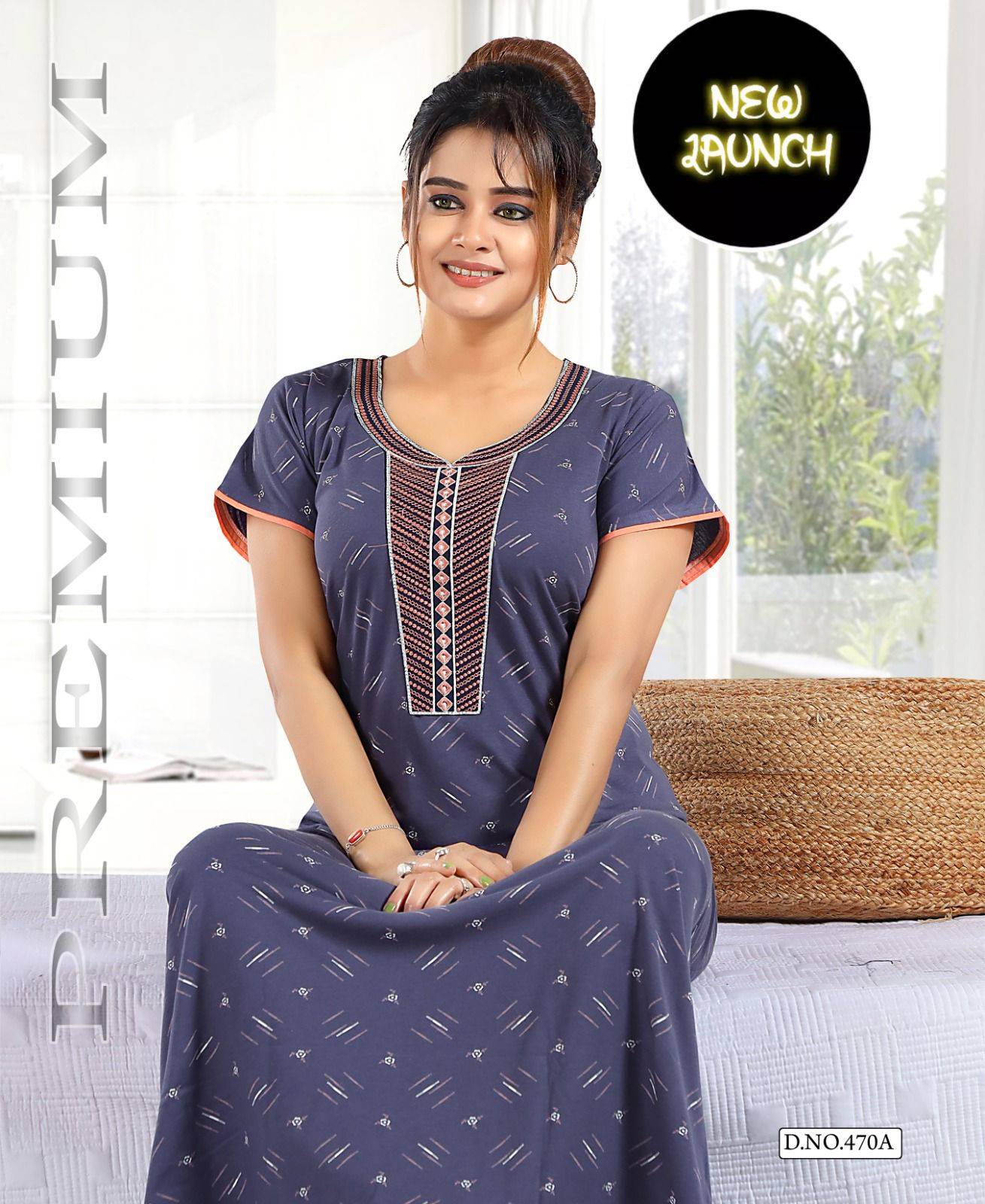 Shinker Gown Vol-470 By Fashion Talk 470-A To 470-F Series Beautiful Stylish Fancy Colorful Casual Wear & Ethnic Wear Hosiery Cotton Gowns At Wholesale Price