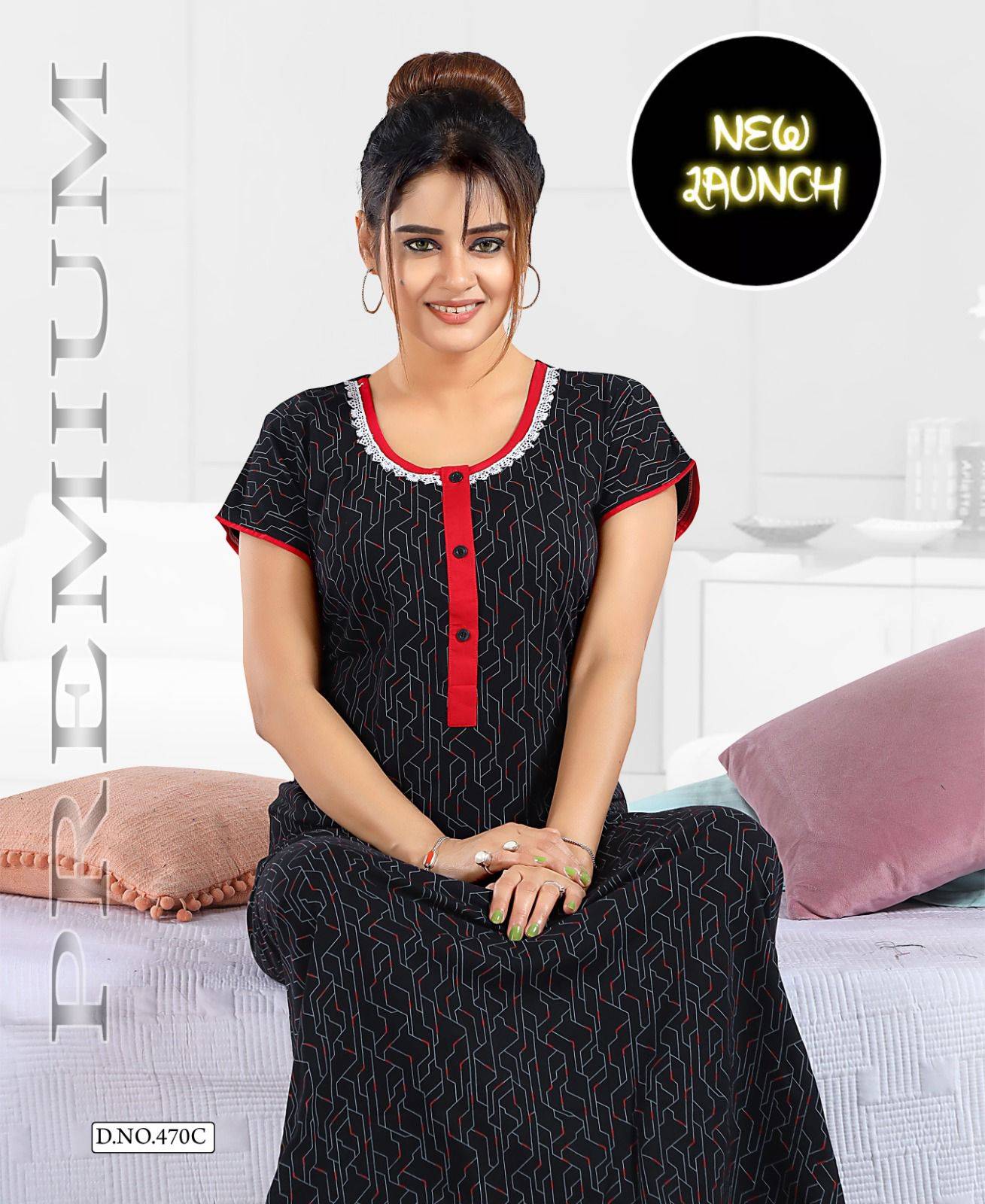 Shinker Gown Vol-470 By Fashion Talk 470-A To 470-F Series Beautiful Stylish Fancy Colorful Casual Wear & Ethnic Wear Hosiery Cotton Gowns At Wholesale Price