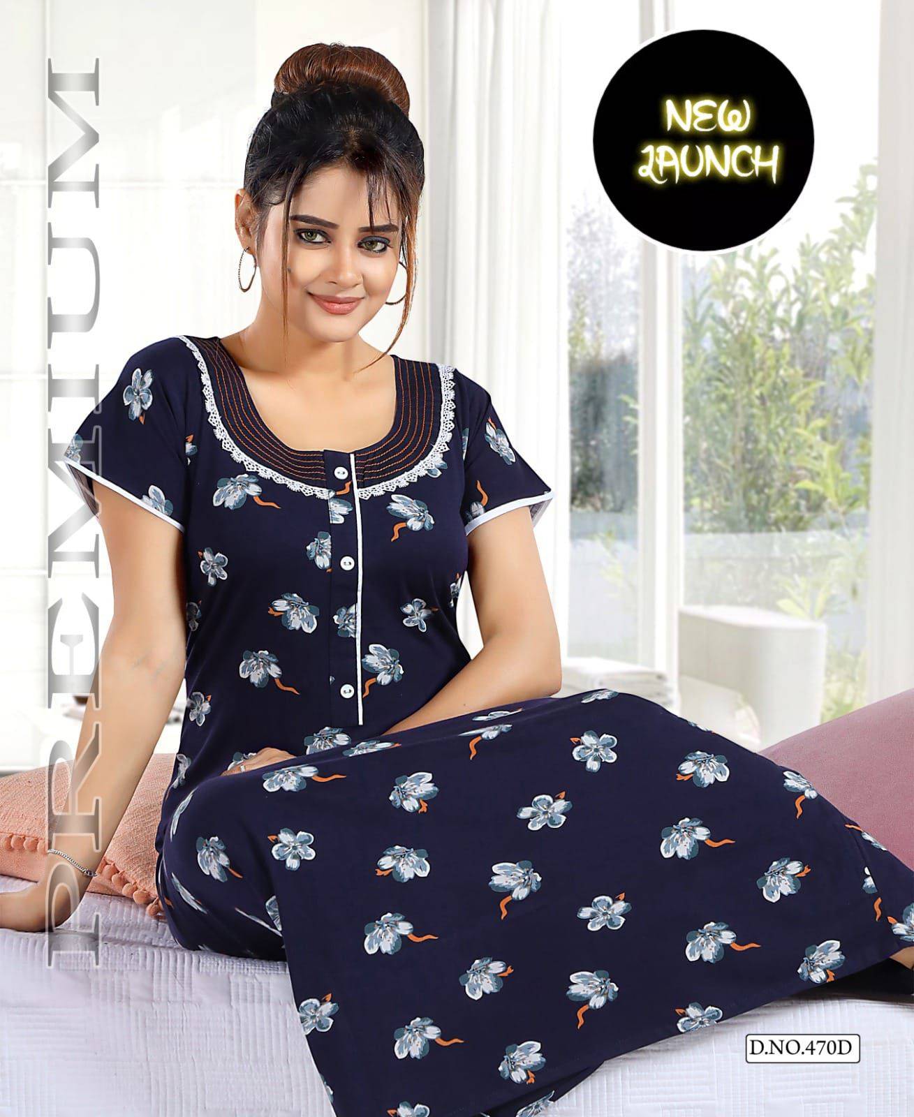 Shinker Gown Vol-470 By Fashion Talk 470-A To 470-F Series Beautiful Stylish Fancy Colorful Casual Wear & Ethnic Wear Hosiery Cotton Gowns At Wholesale Price