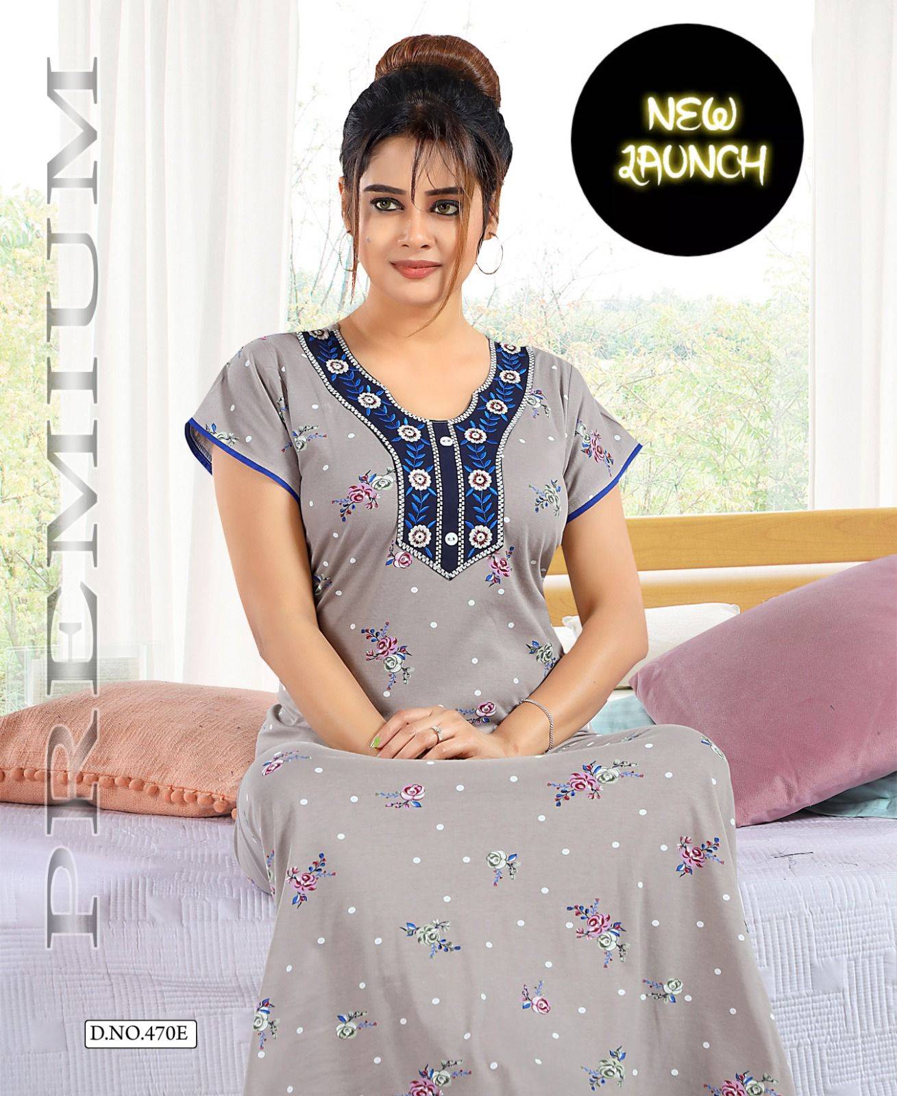 Shinker Gown Vol-470 By Fashion Talk 470-A To 470-F Series Beautiful Stylish Fancy Colorful Casual Wear & Ethnic Wear Hosiery Cotton Gowns At Wholesale Price