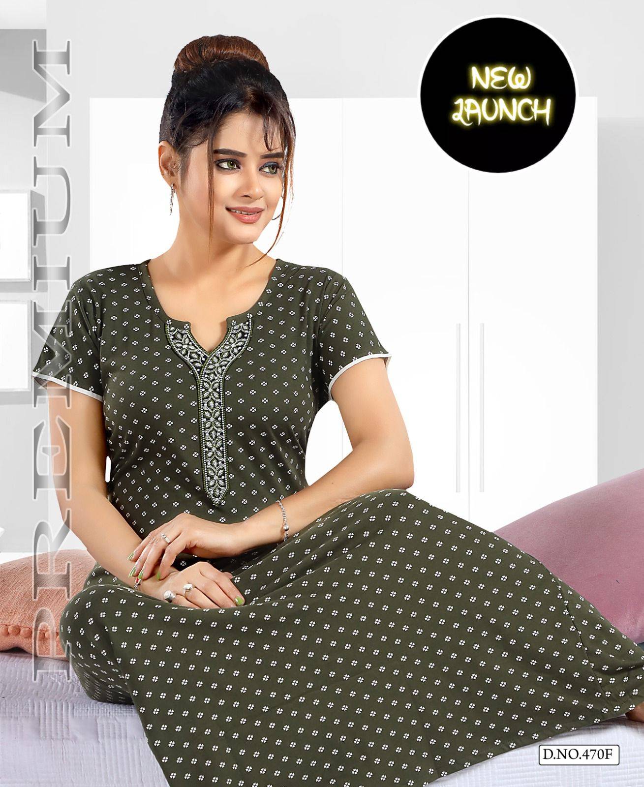 Shinker Gown Vol-470 By Fashion Talk 470-A To 470-F Series Beautiful Stylish Fancy Colorful Casual Wear & Ethnic Wear Hosiery Cotton Gowns At Wholesale Price